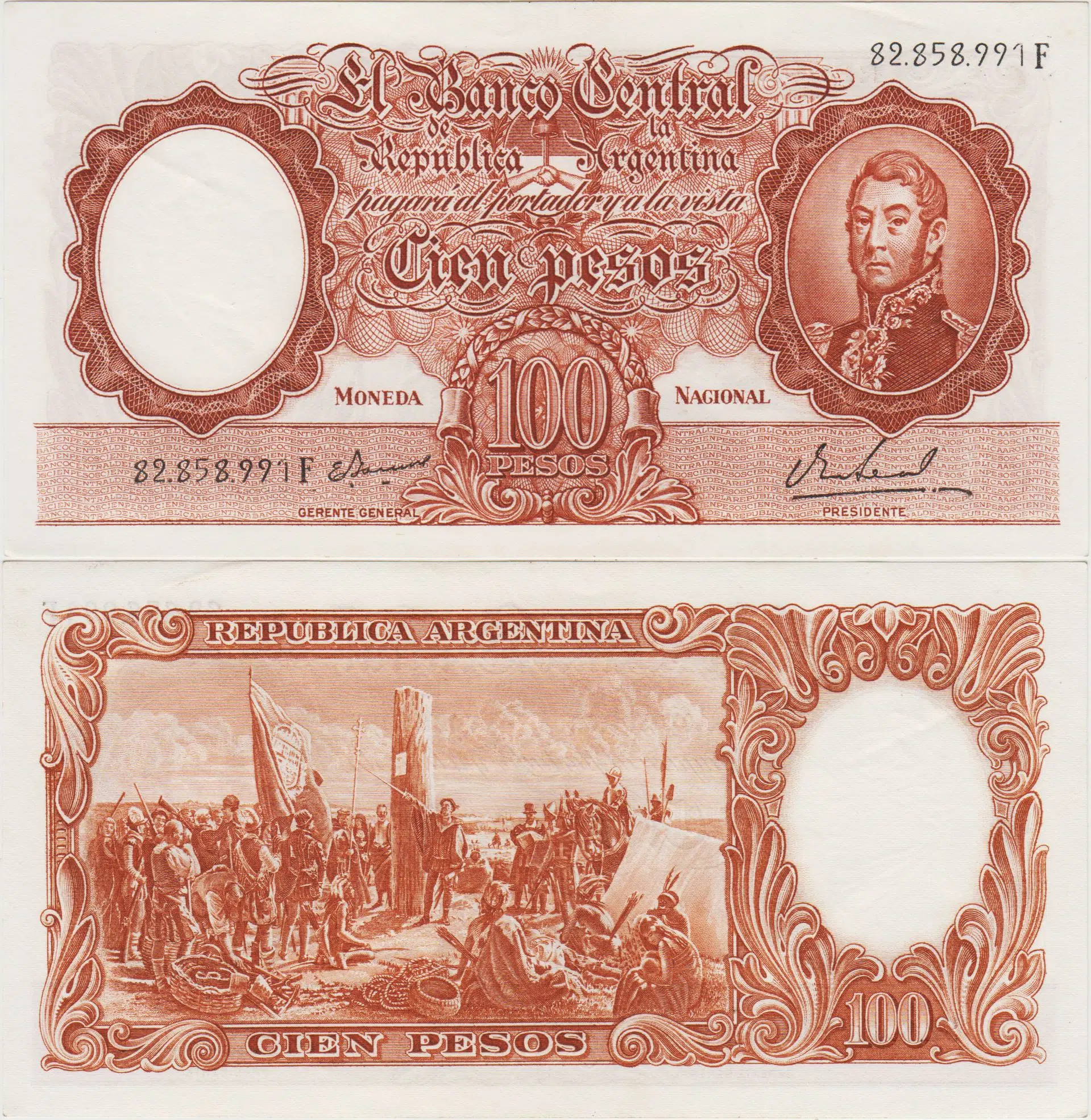 ARJANTİN 100 PESO 1967-69 ÇİL(-)