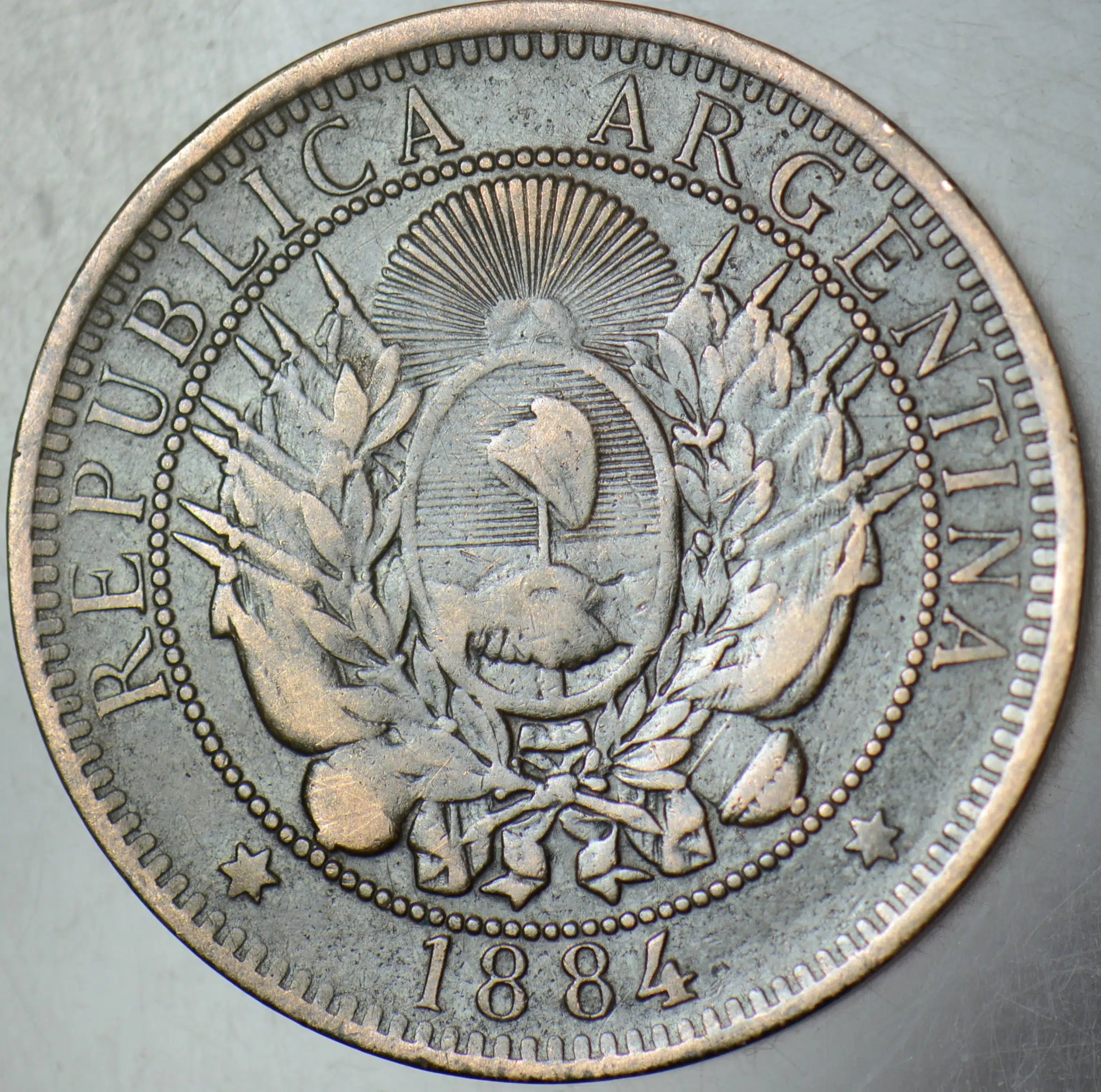 ARJANTİN 2 CENTAVOS 1884.
