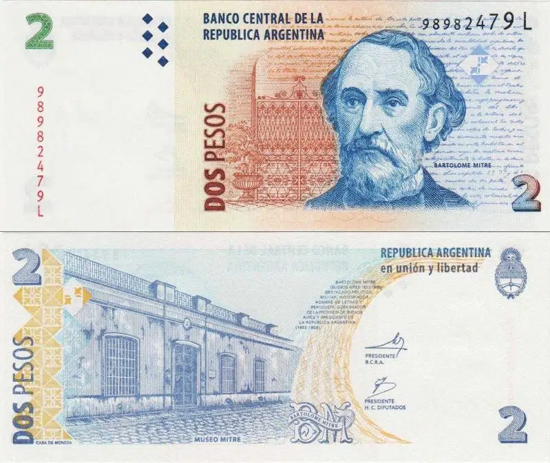 ARJANTİN 2 PESO 2010-2014 ÇİL KONDİSYON.
