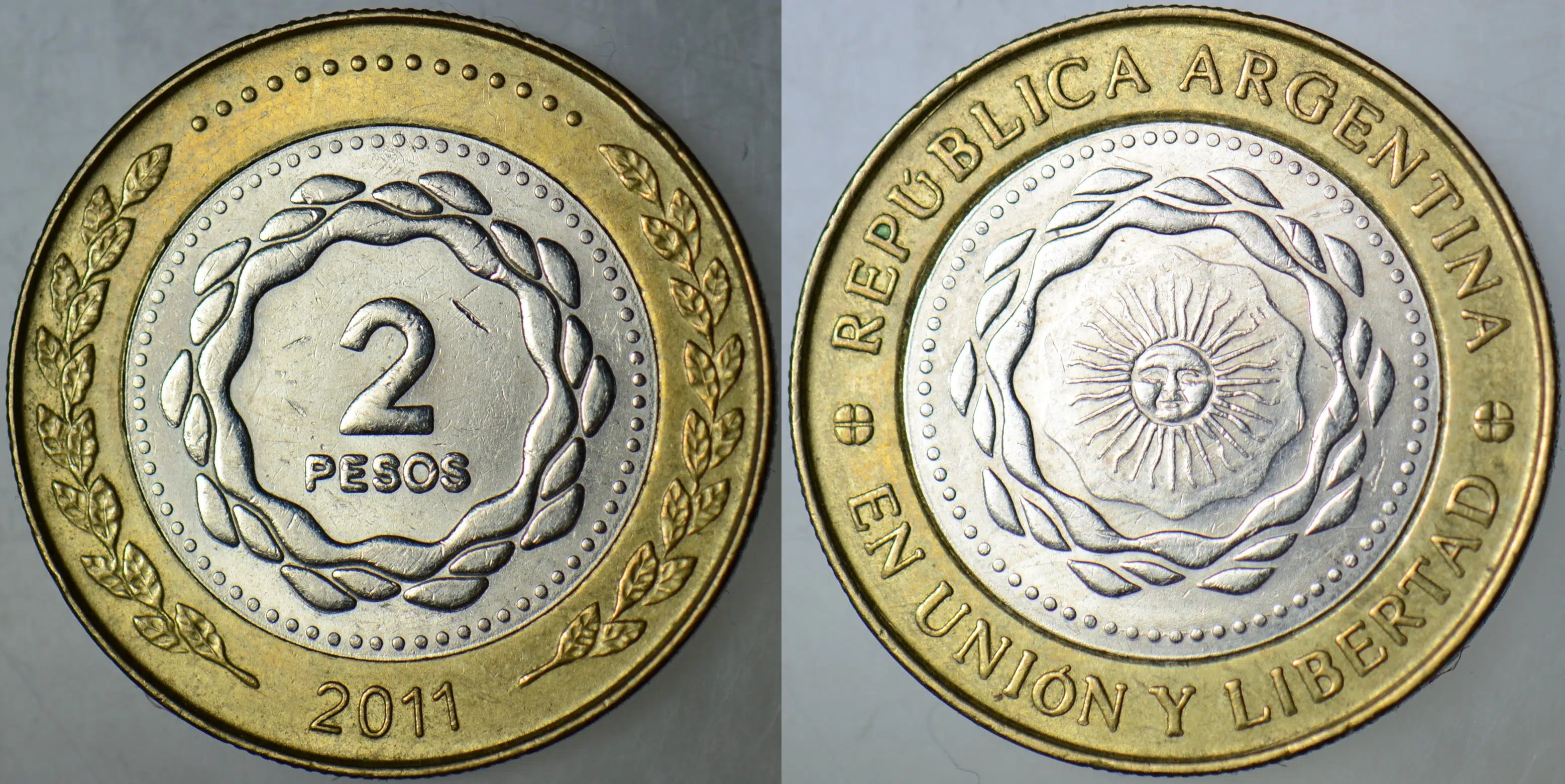 ARJANTİN 2 PESO 2011 BİMETAL ÇİLALTI.