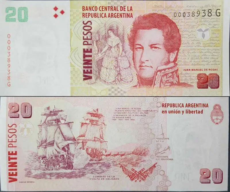 ARJANTİN 20 PESO 2013 ÇİL KONDİSYON.