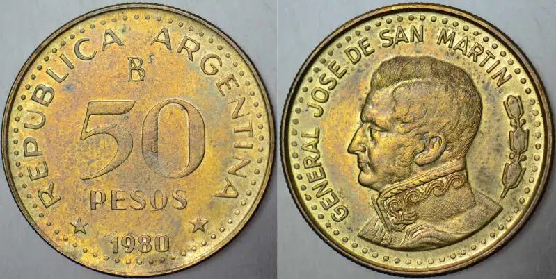 ARJANTİN 50 PESO 1980.