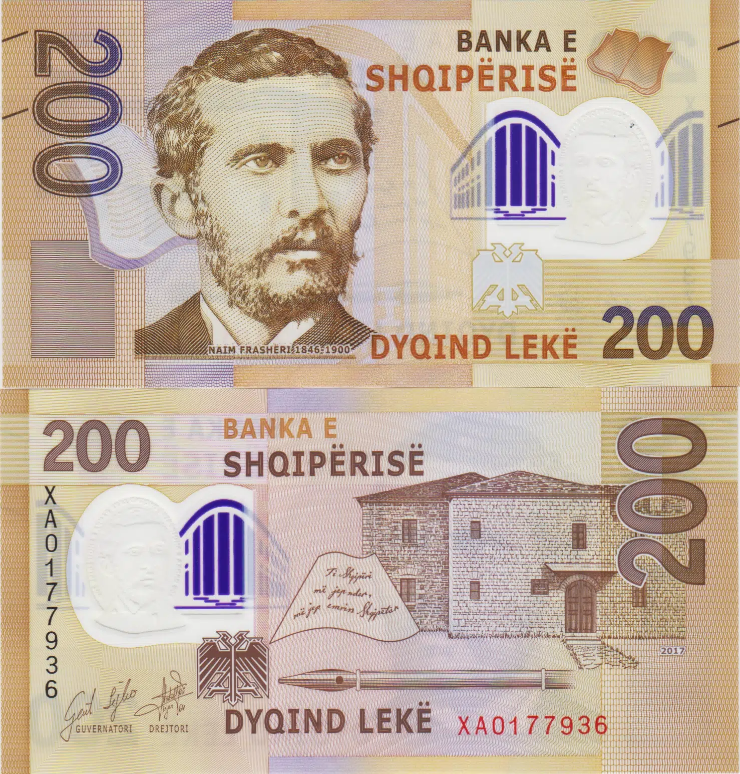 ARNAVUTLUK 200 LEK 2017 REPLACEMENT XA SERİ-NADİR. POLYMER. ÇİL.