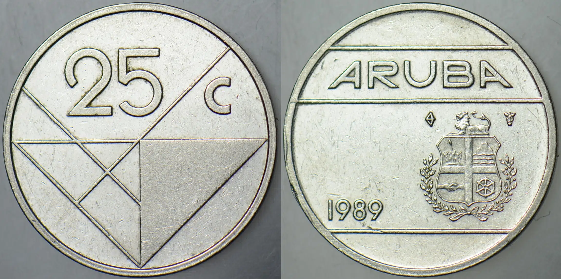 ARUBA 25 CENT 1989.