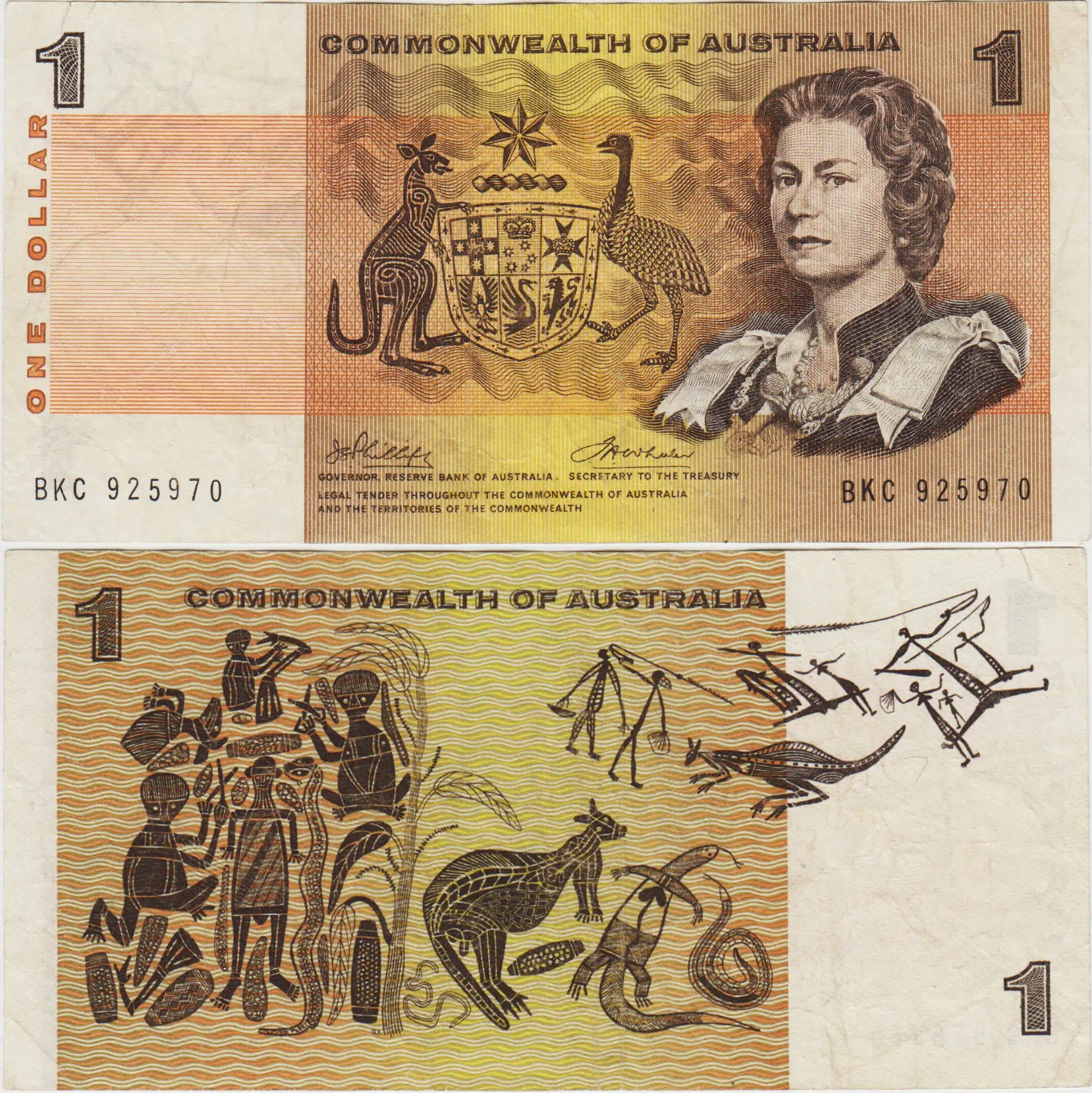 AVUSTRALYA 1 DOLAR 1972 COMMONWEALTH pick 37d. KRALİÇE - ABORİJİN TEMALI. ÇOK TEMİZ+ NADİR.