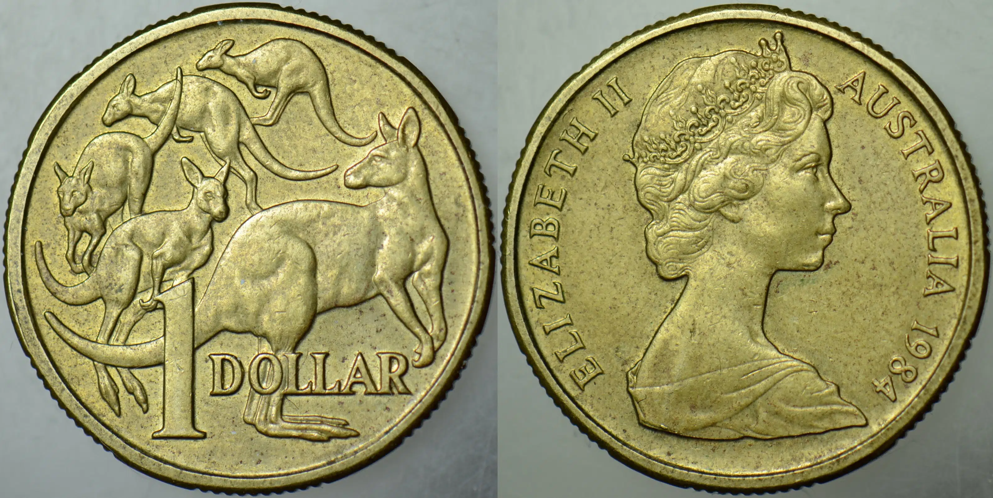 AVUSTRALYA 1 DOLAR 1984 KRALİÇE II. ELİZABETH. KANGURU TEMALI 25 mm.