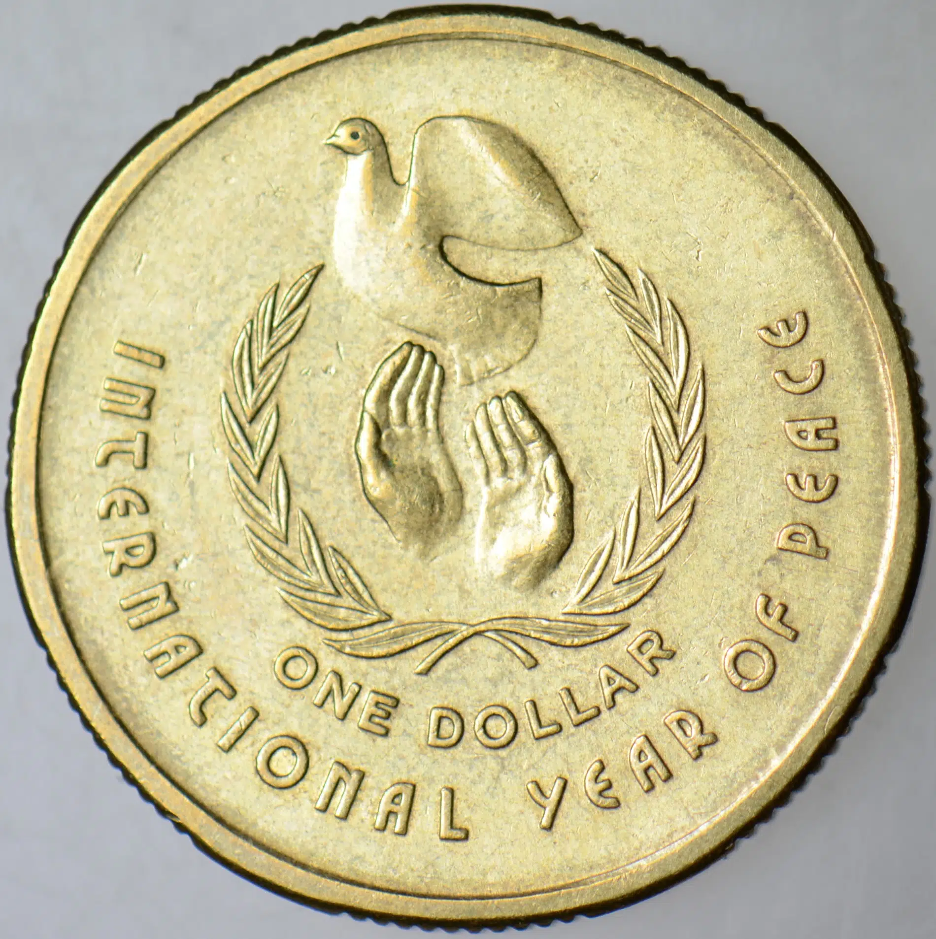 AVUSTRALYA 1 DOLAR 1986 HATIRA-ULUSLARARASI BARIŞ YILI.