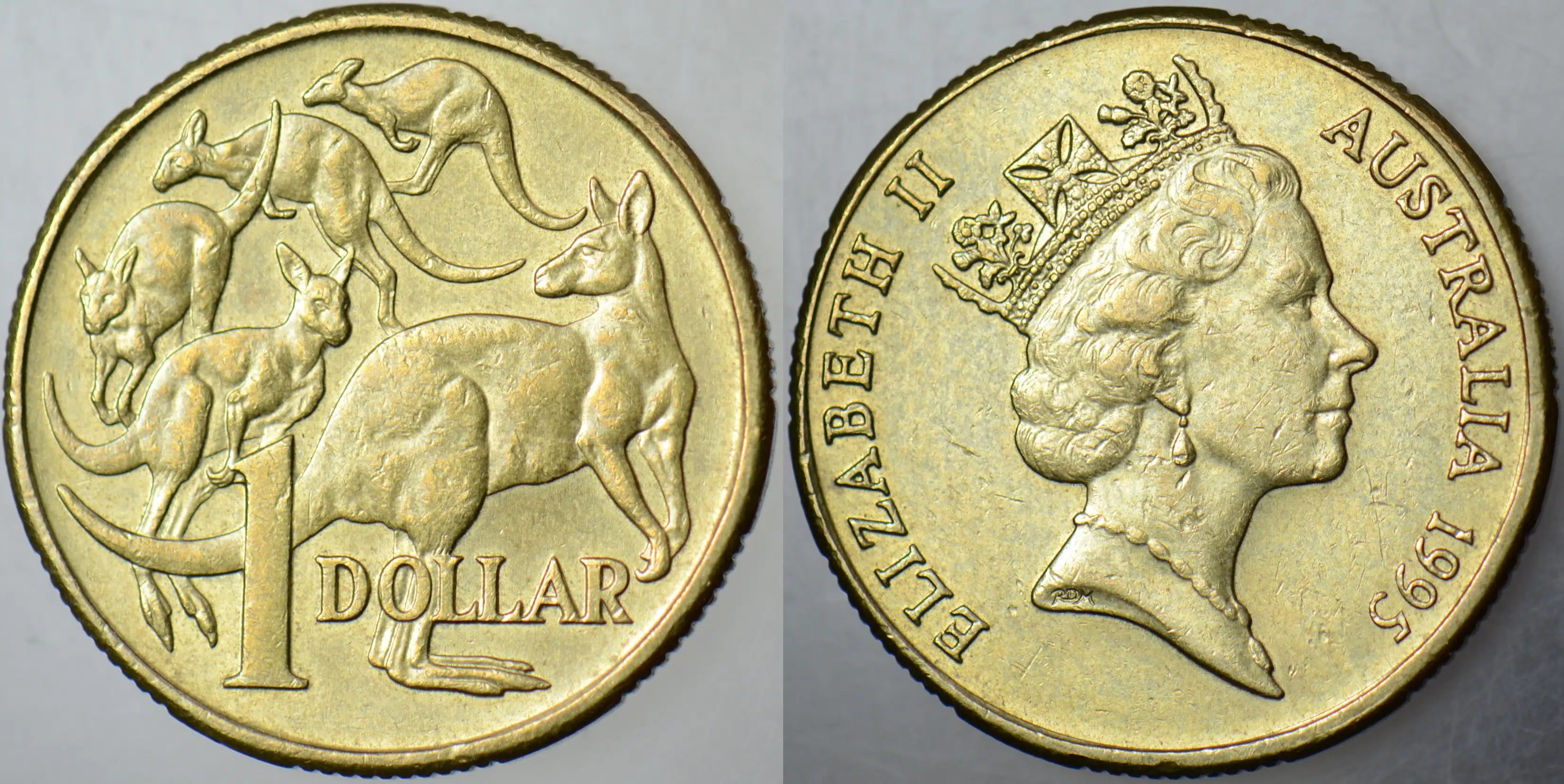 AVUSTRALYA 1 DOLAR 1995 KRALİÇE II. ELİZABETH. KANGURU TEMALI 25 mm.