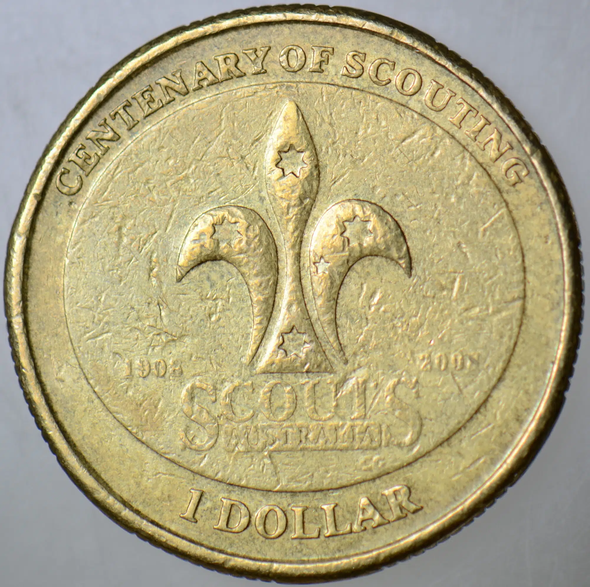 AVUSTRALYA 1 DOLAR 2008 HATIRA-İZCİLİĞİN 100. YILI. KRALİÇE II. ELİZABETH.
