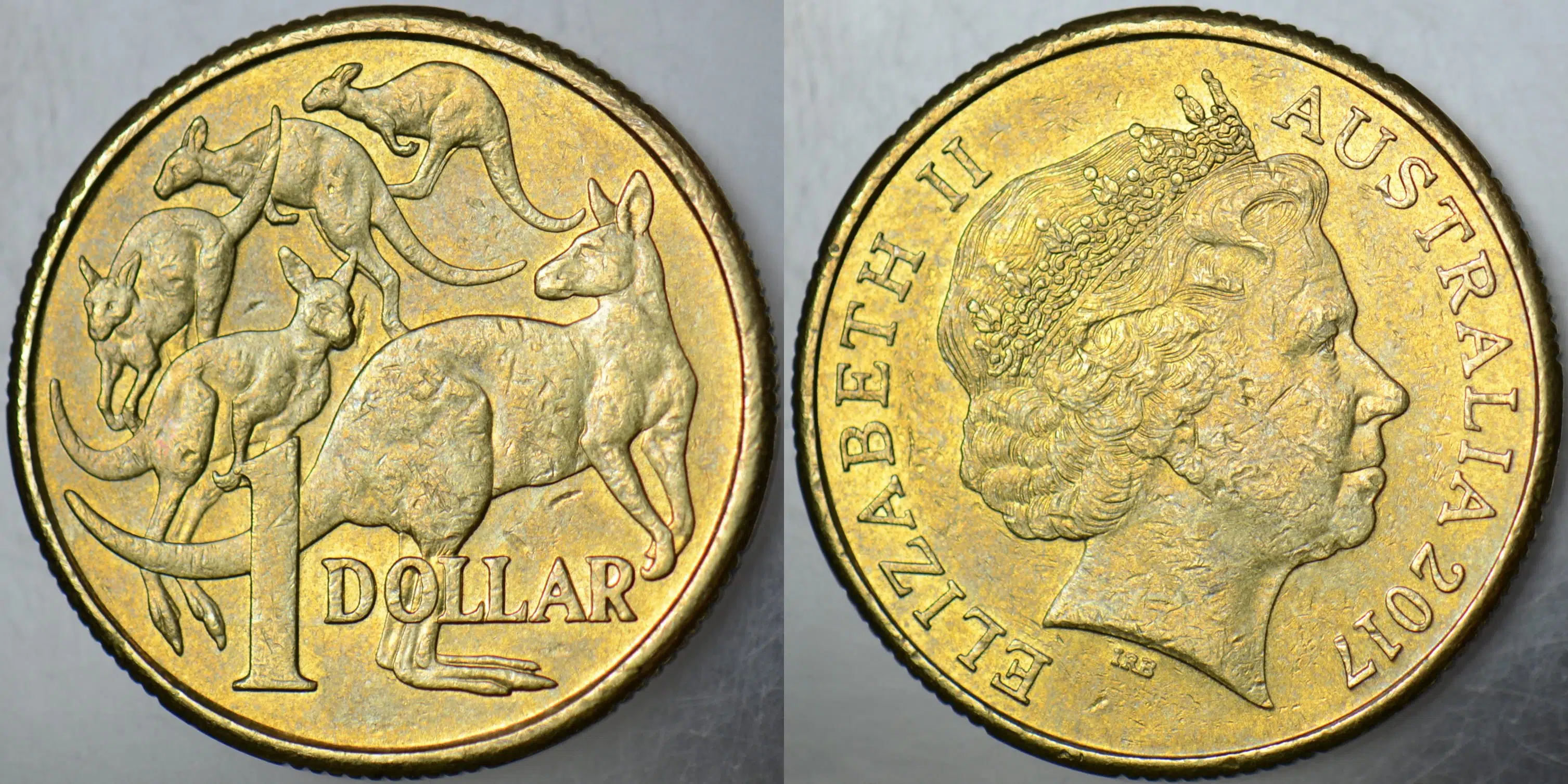 AVUSTRALYA 1 DOLAR 2017 KRALİÇE II. ELİZABETH-KANGURU TEMALI 25 mm.