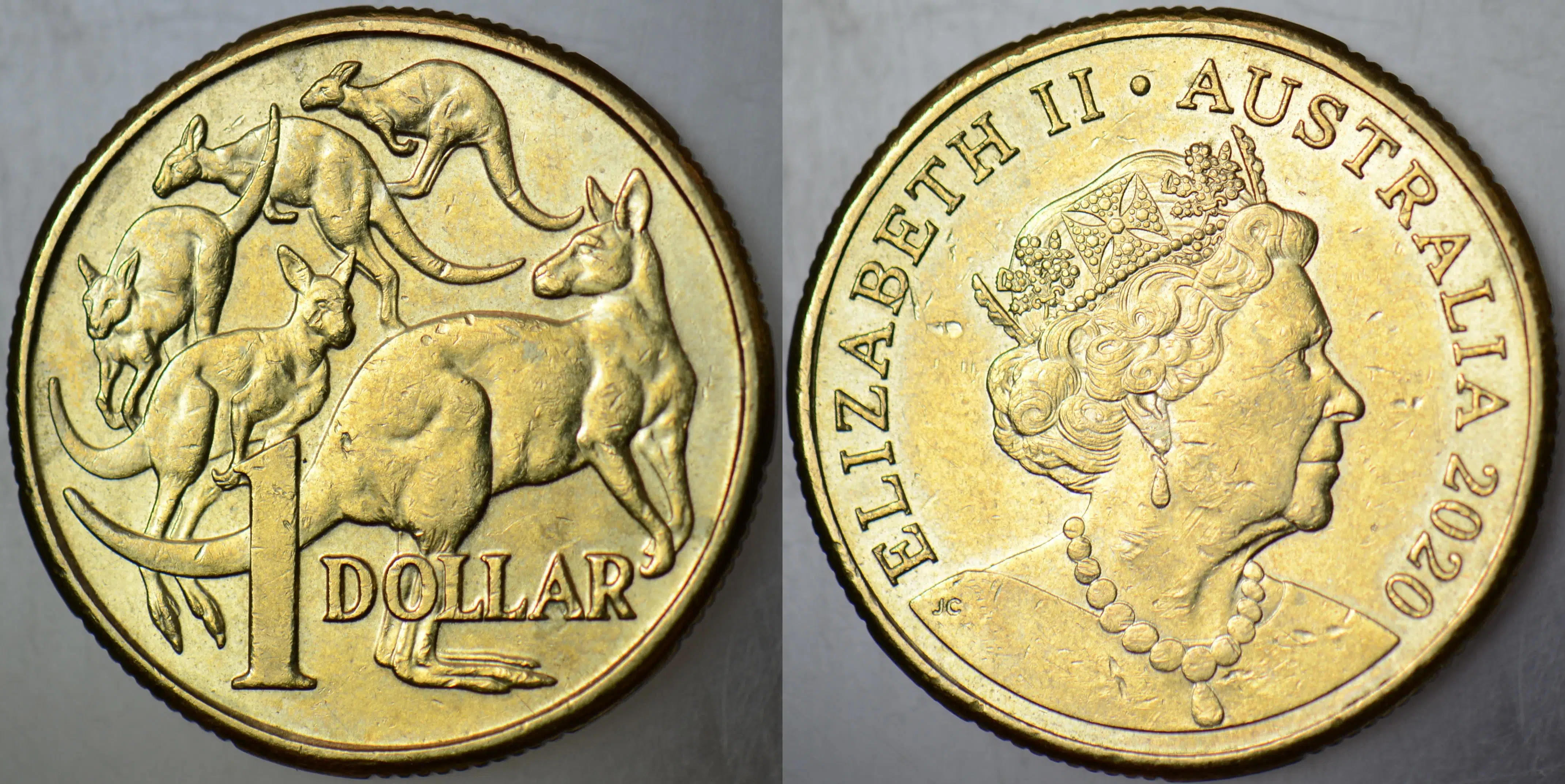 AVUSTRALYA 1 DOLAR 2020 KRALİÇE II. ELİZABETH-KANGURU TEMALI 25 mm.