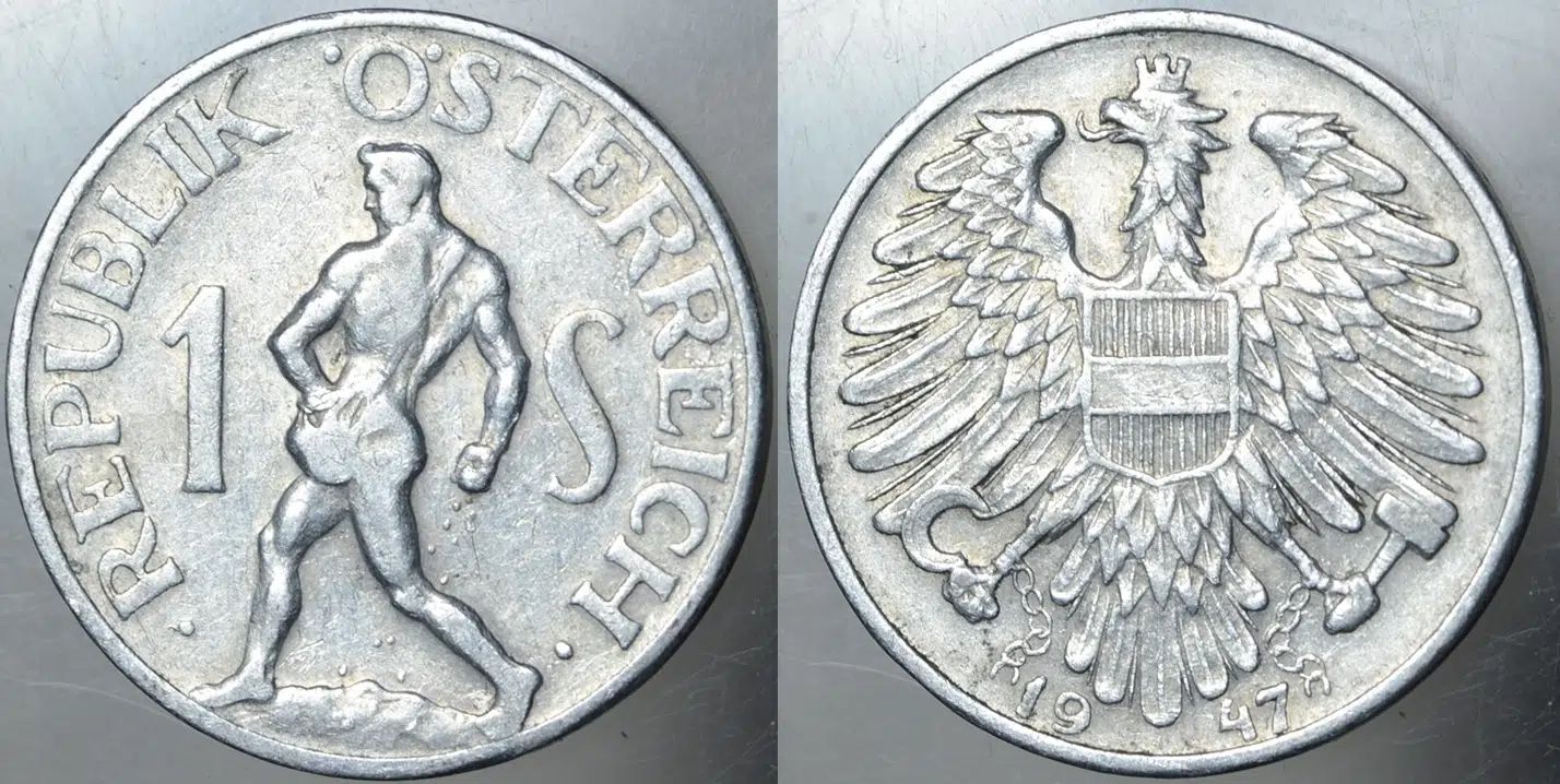 AVUSTURYA 1 ŞİLİN 1947 ALÜMİNYUM. 25 mm. ÇİLALTI