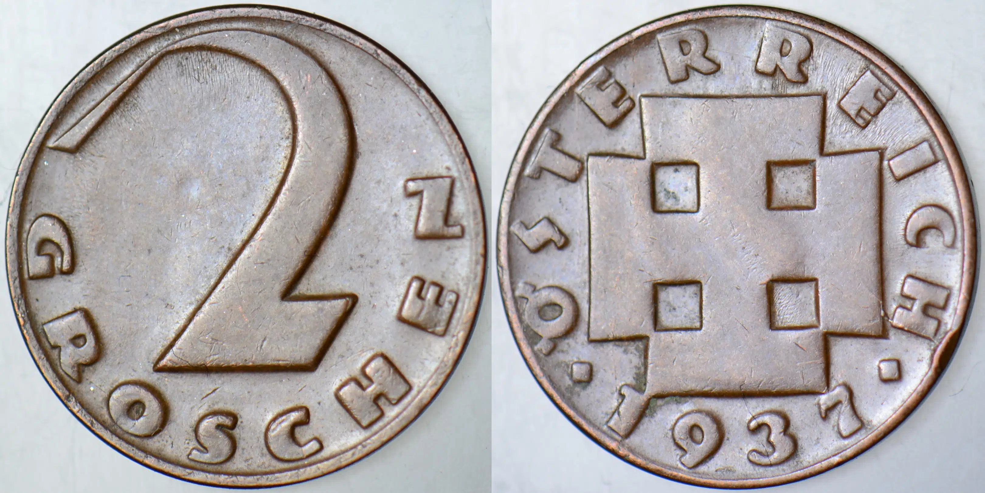 AVUSTURYA 2 GROSCHEN 1937.