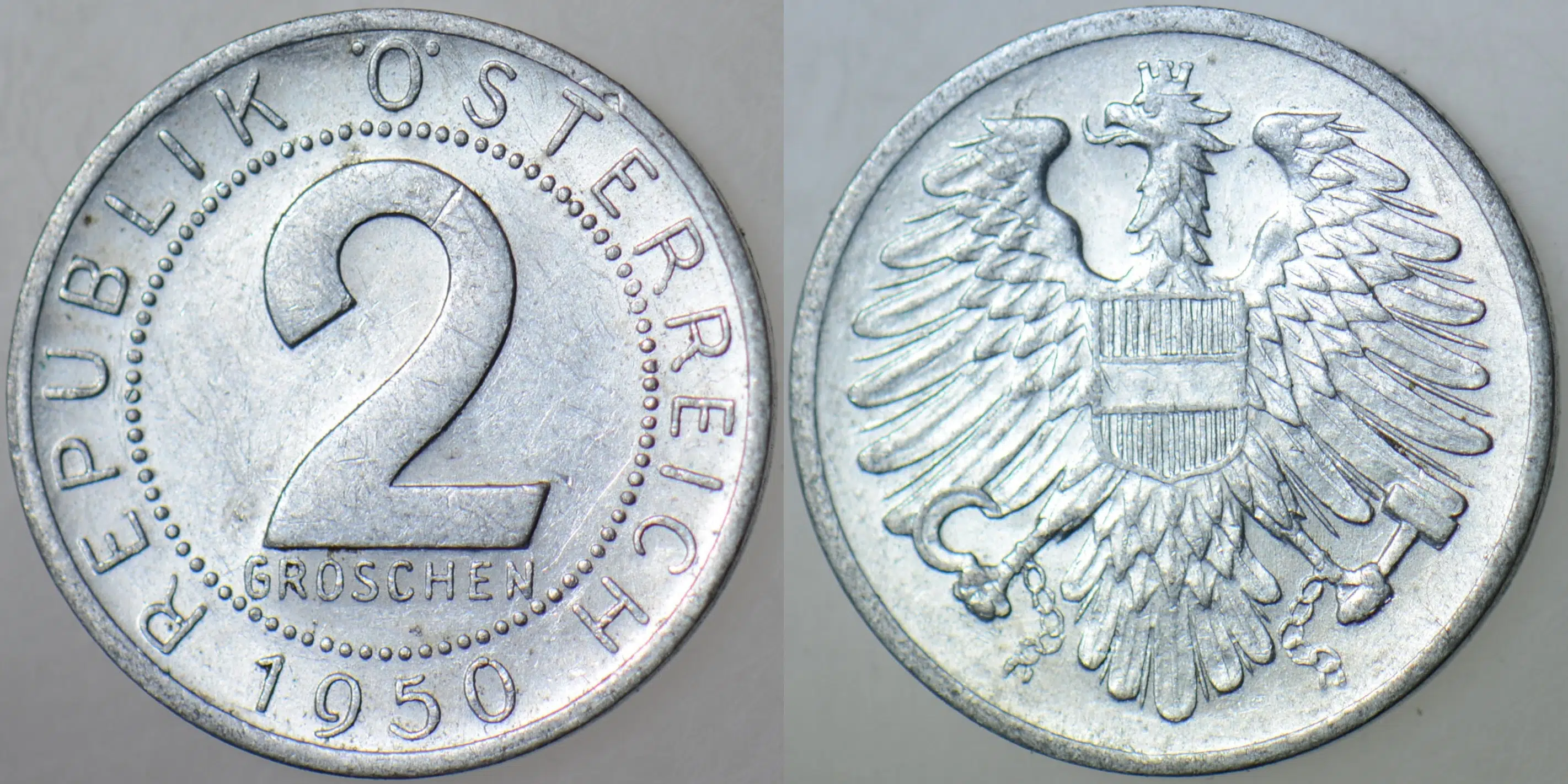 AVUSTURYA 2 GROSCHEN 1950 ÇİLALTI.