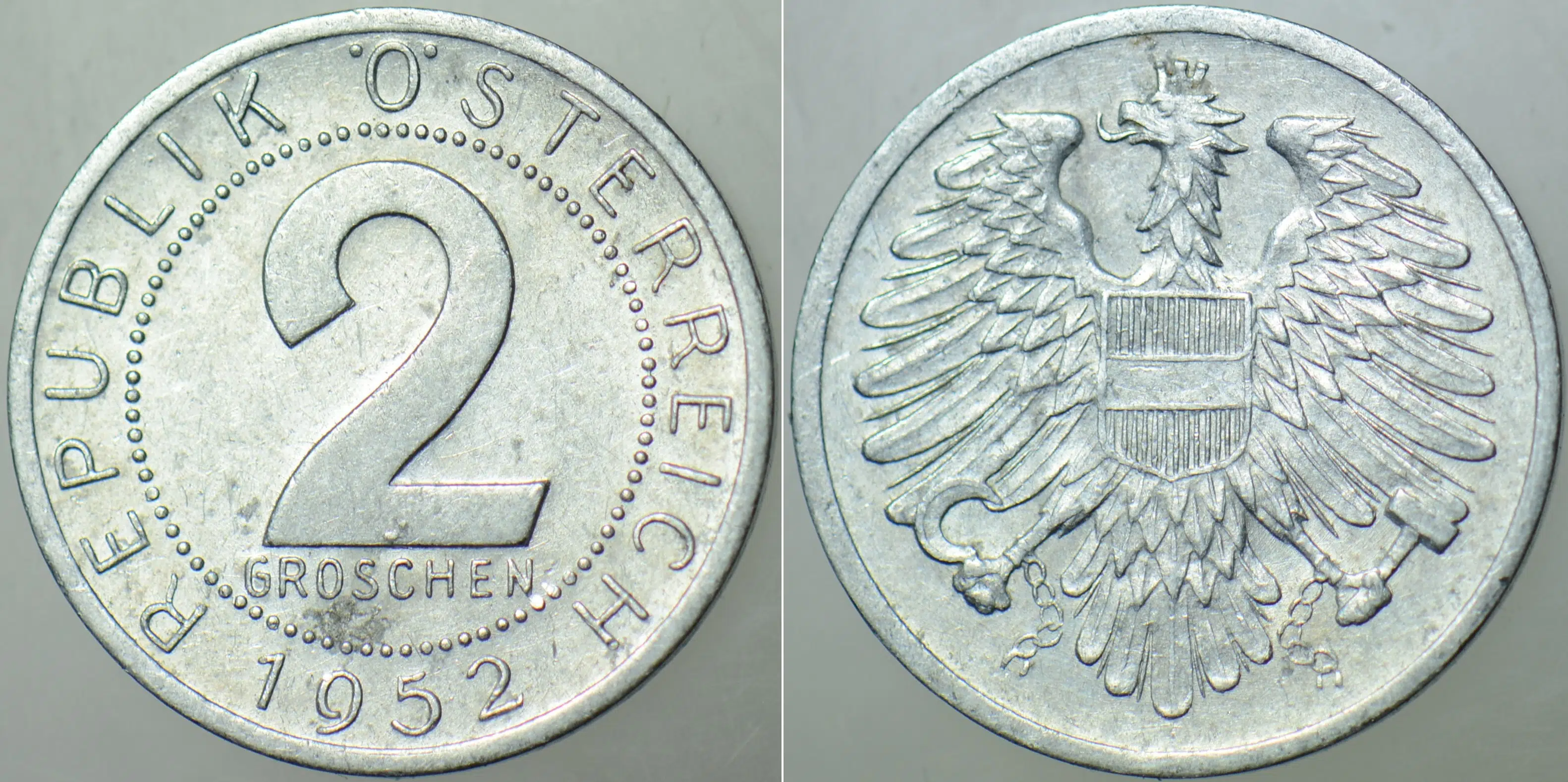 AVUSTURYA 2 GROSCHEN 1952.
