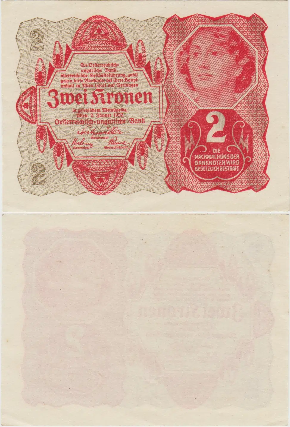 AVUSTURYA 2 KRON 1922 ÇİLALTI+