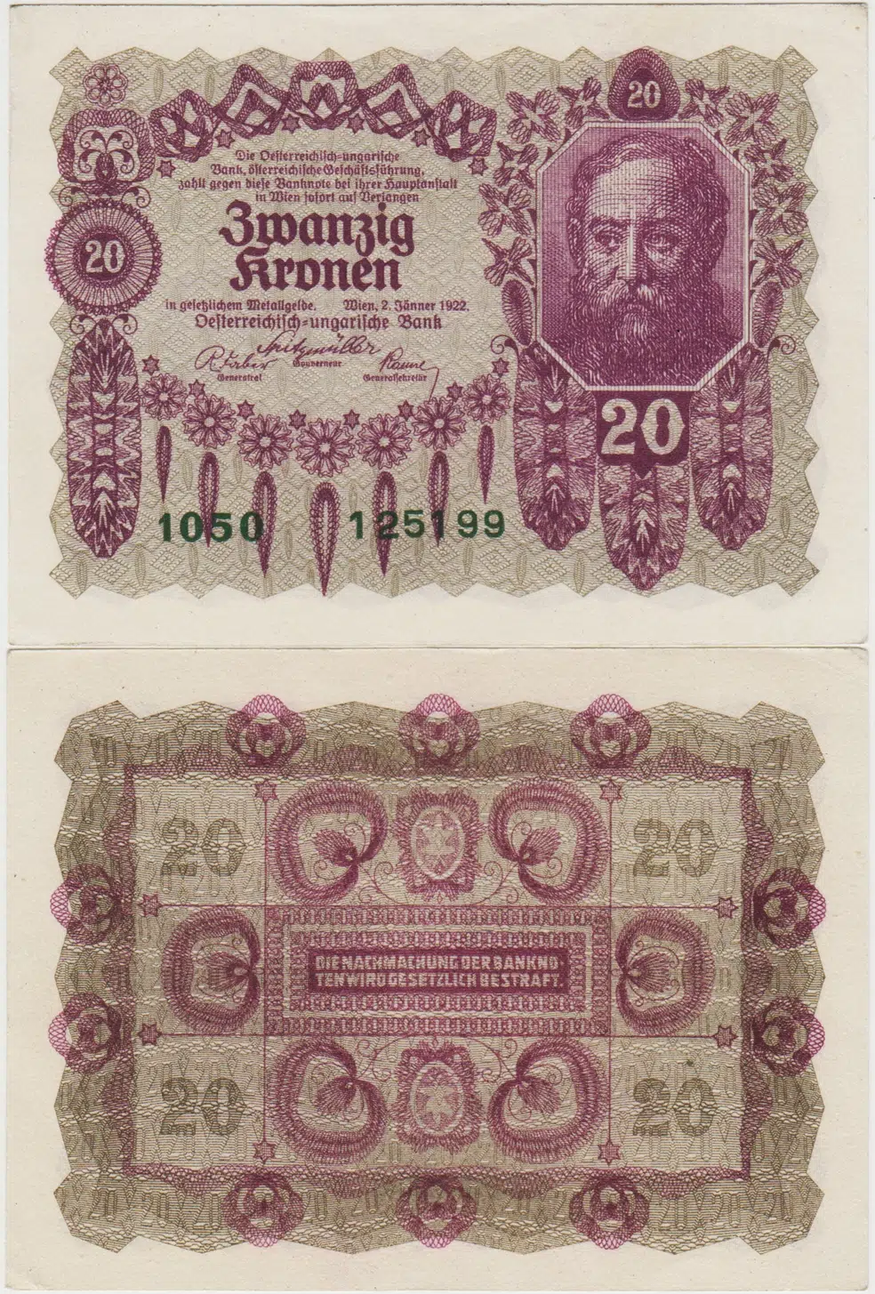 AVUSTURYA 20 KRON 1922 ÇİLALTI.