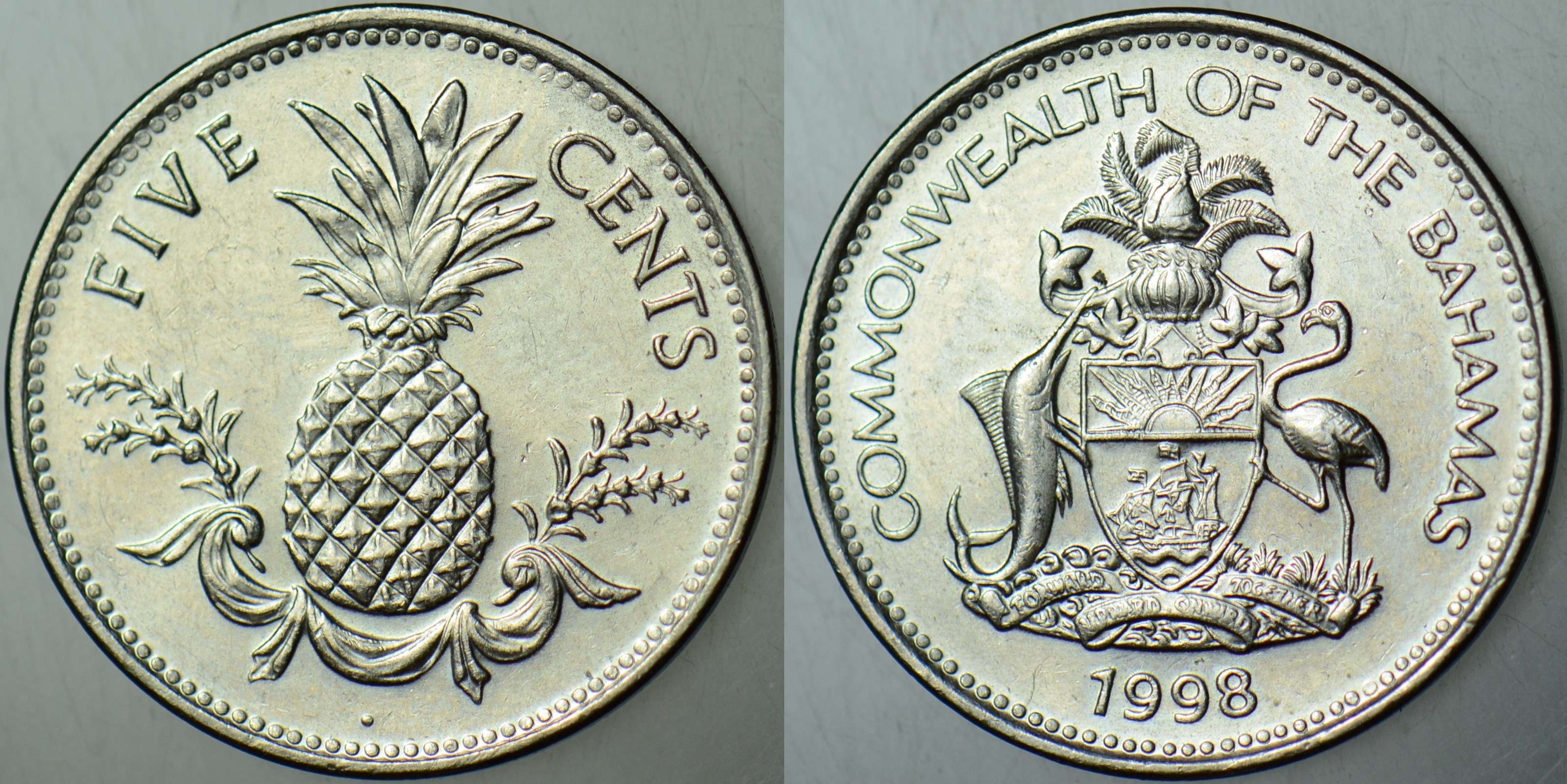 BAHAMALAR 5 CENT 1998 ANANAS TEMALI. ÇİLALTI
