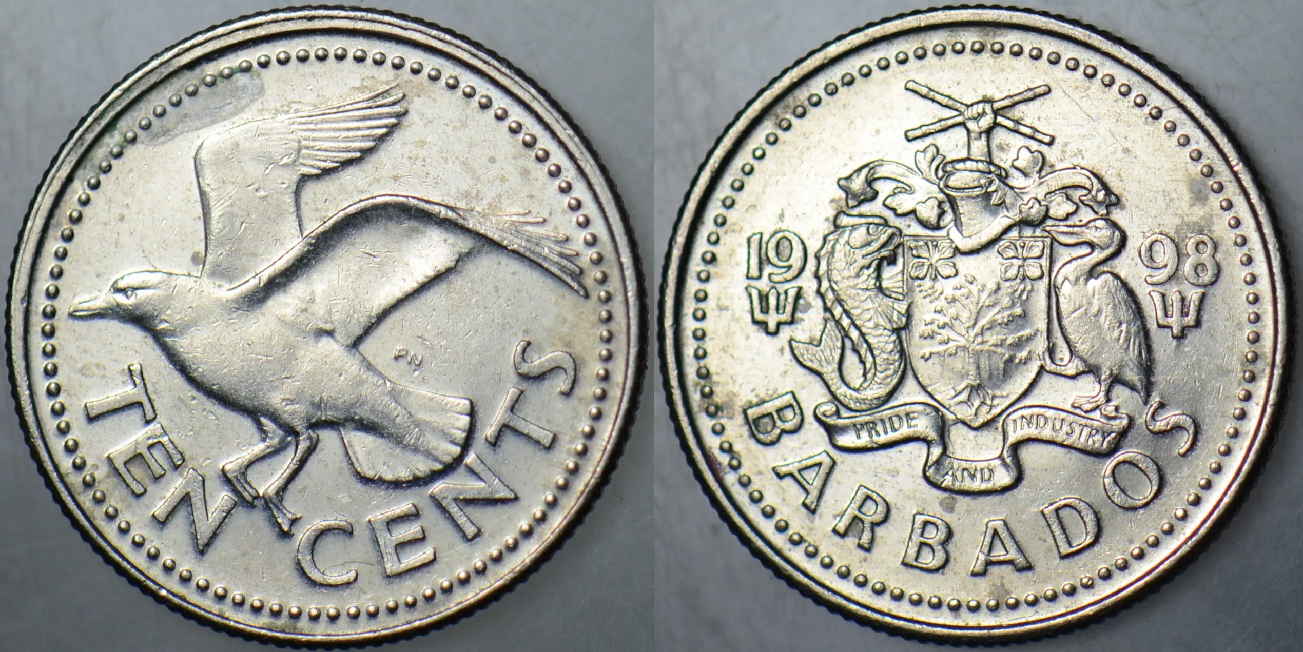 BARBADOS 10 CENT 1998 MARTI TEMALI.