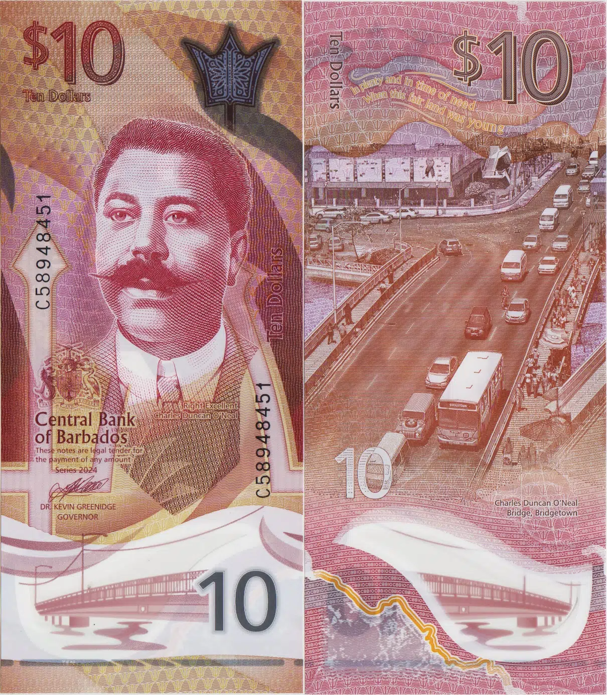 BARBADOS 10 DOLAR 2024 POLYMER ÇİL.