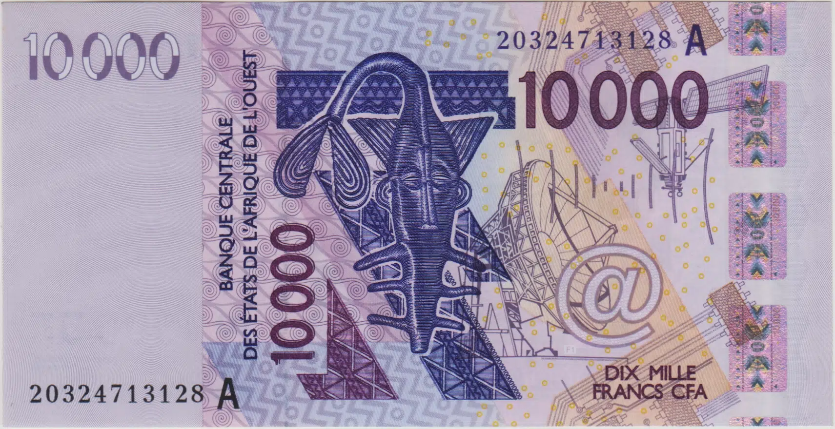 BATI AFRİKA DEVLETLERİ 10.000 CFA FRANK 2020 A=FİLDİŞİ SAHİLİ. ÇİL.