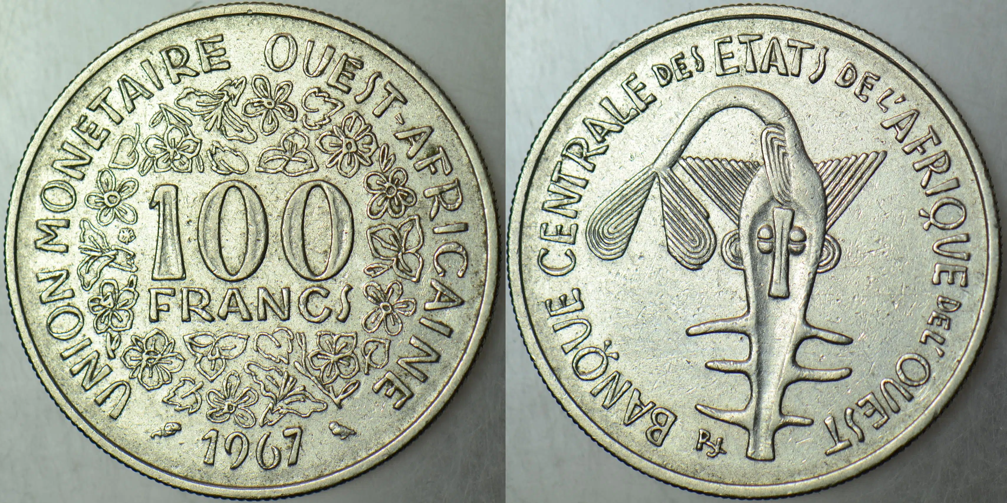BATI AFRİKA PARA BİRLİĞİ 100 FRANK 1967 CFA FRANK.