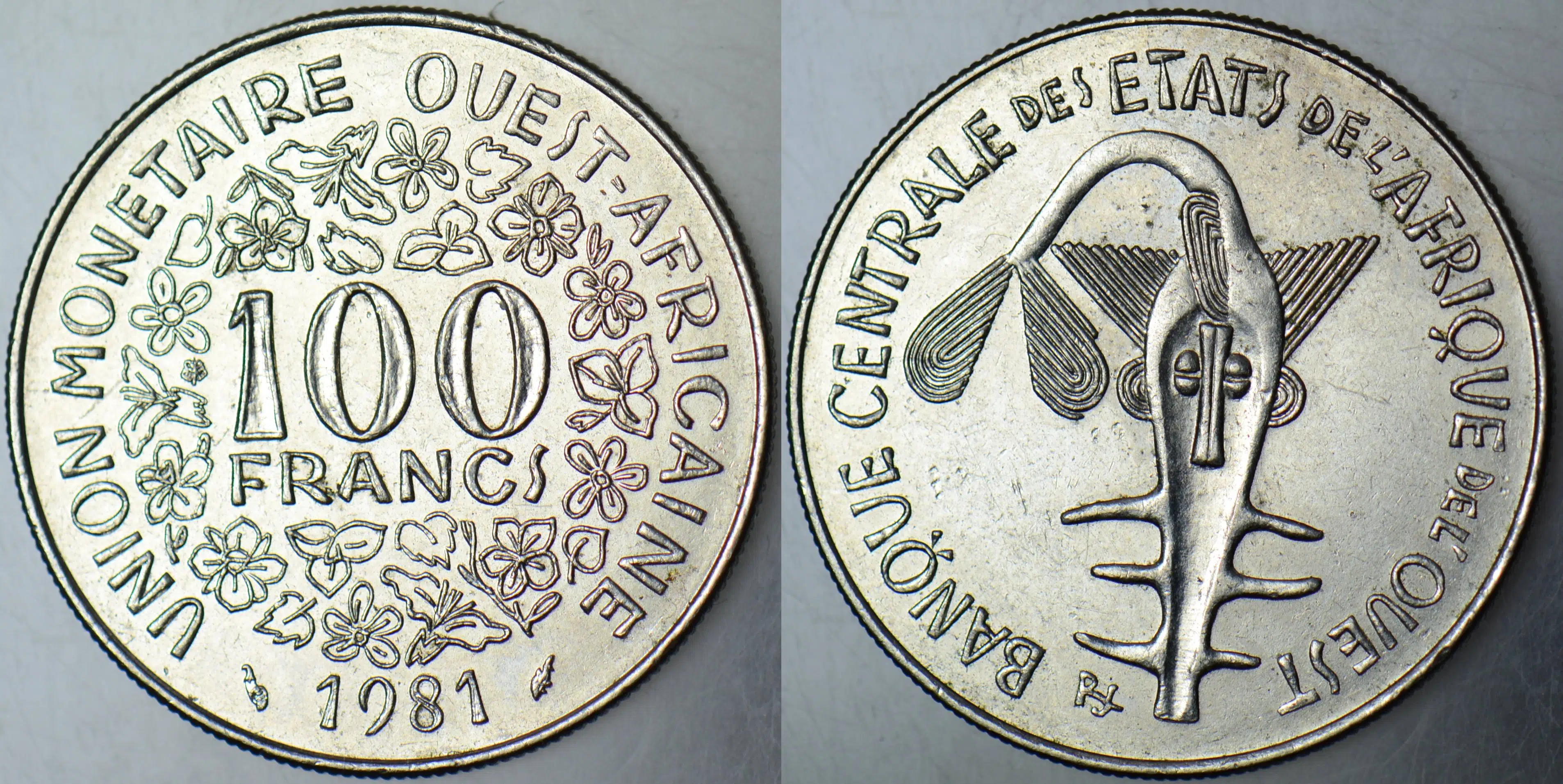 BATI AFRİKA PARA BİRLİĞİ 100 FRANK 1981 CFA FRANK.