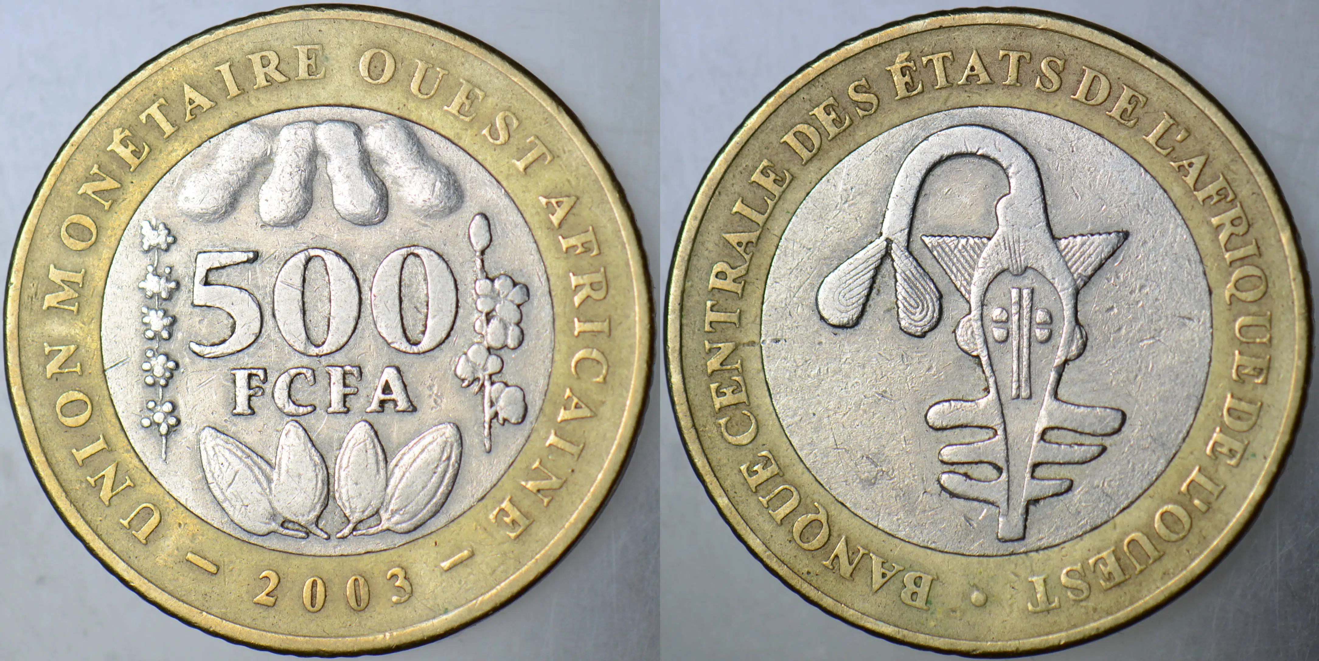 BATI AFRİKA PARA BİRLİĞİ 500 FRANK 2003 FCFA. BİMETAL