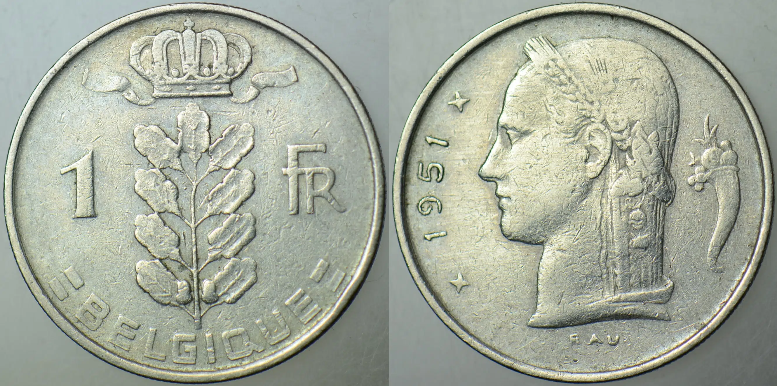 BELÇİKA 1 FRANK 1951 BELGIQUE.