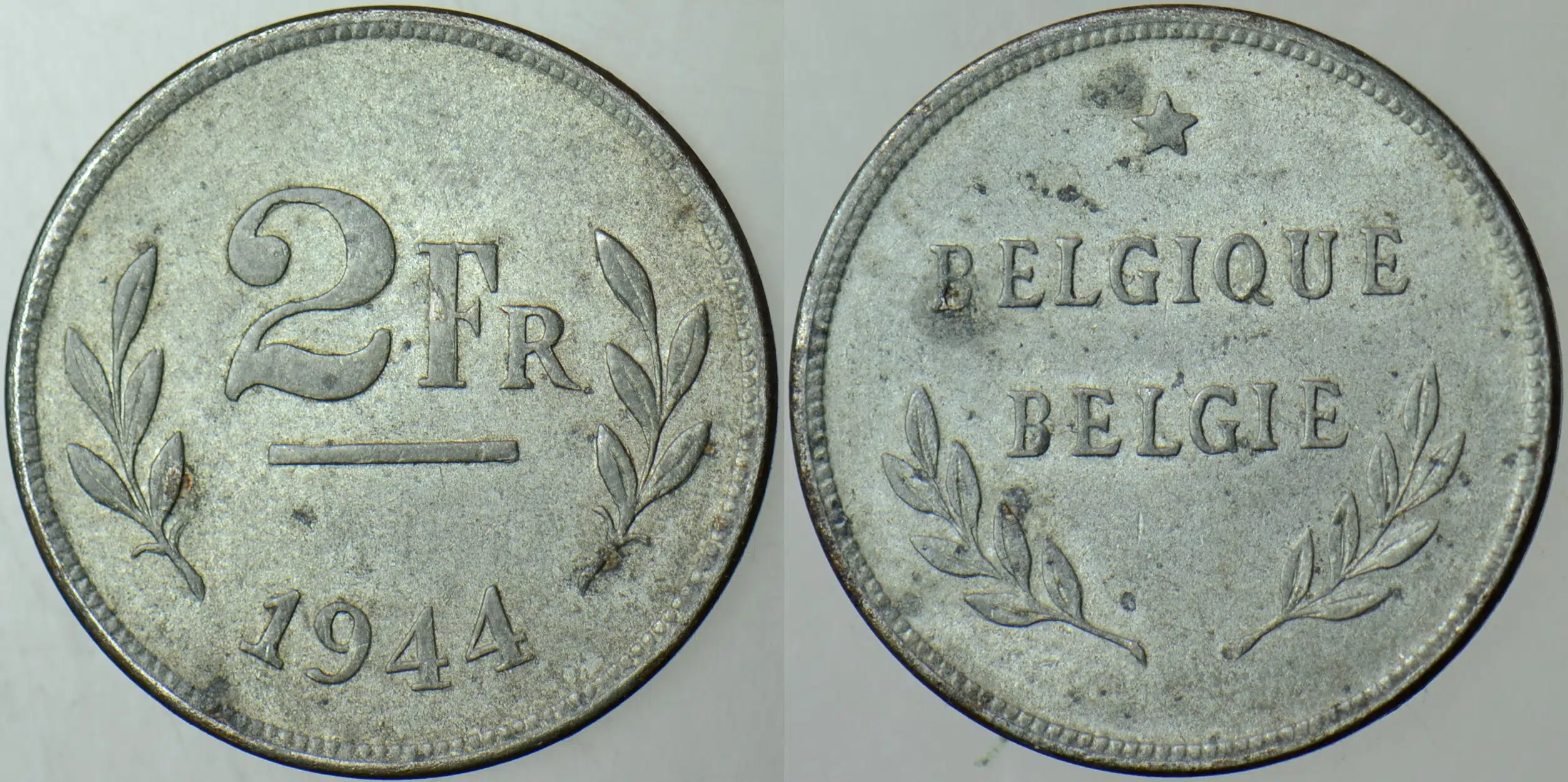 BELÇİKA 2 FRANK 1944 II. DÜNYA SAVAŞI İŞGAL KUVVETLERİ BASIMI-1943 AMERİKA 1 CENT PULUNA BASILMIŞTIR. ÇİLALTI