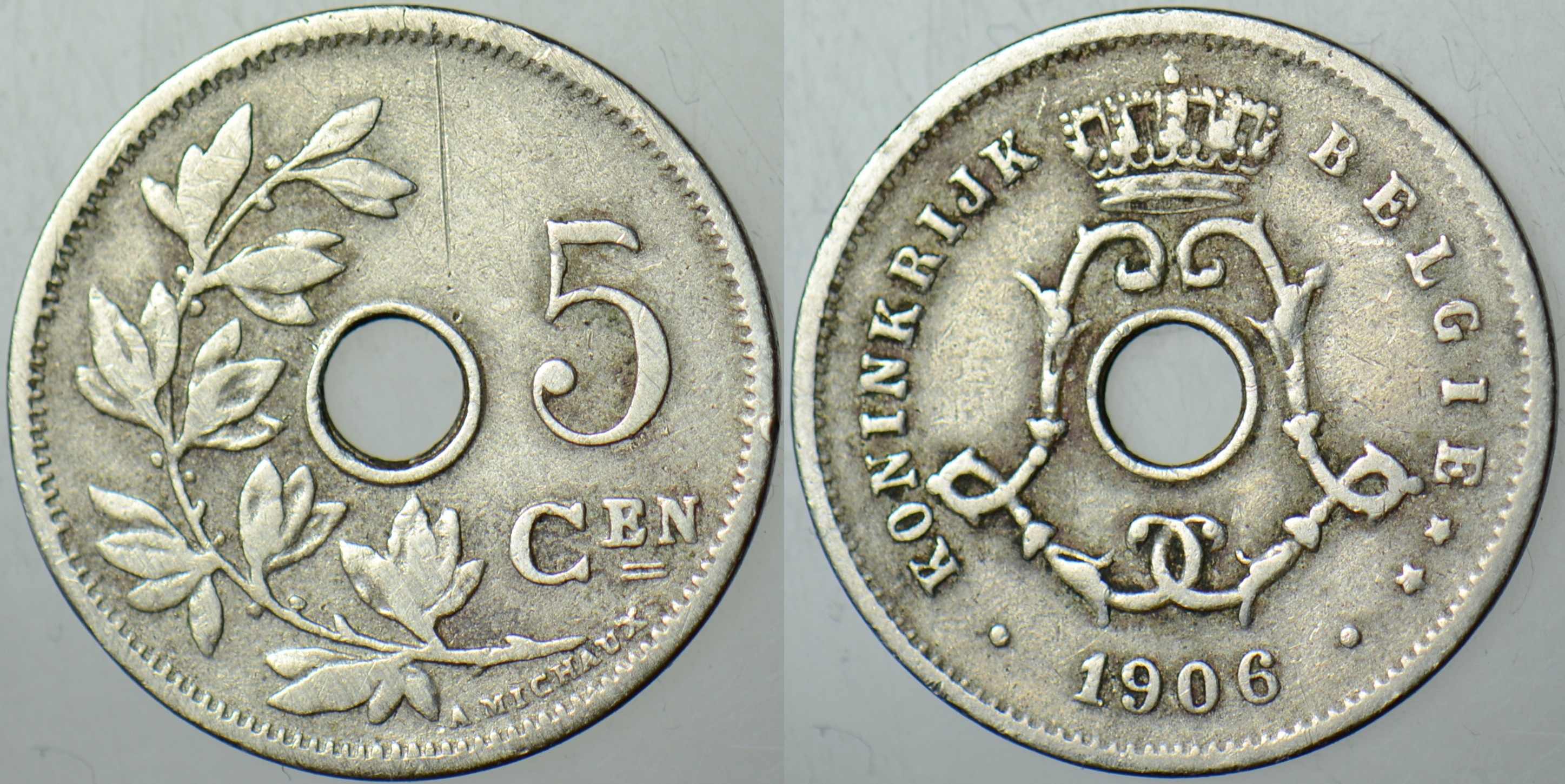 BELÇİKA 5 CENTİMES 1906.