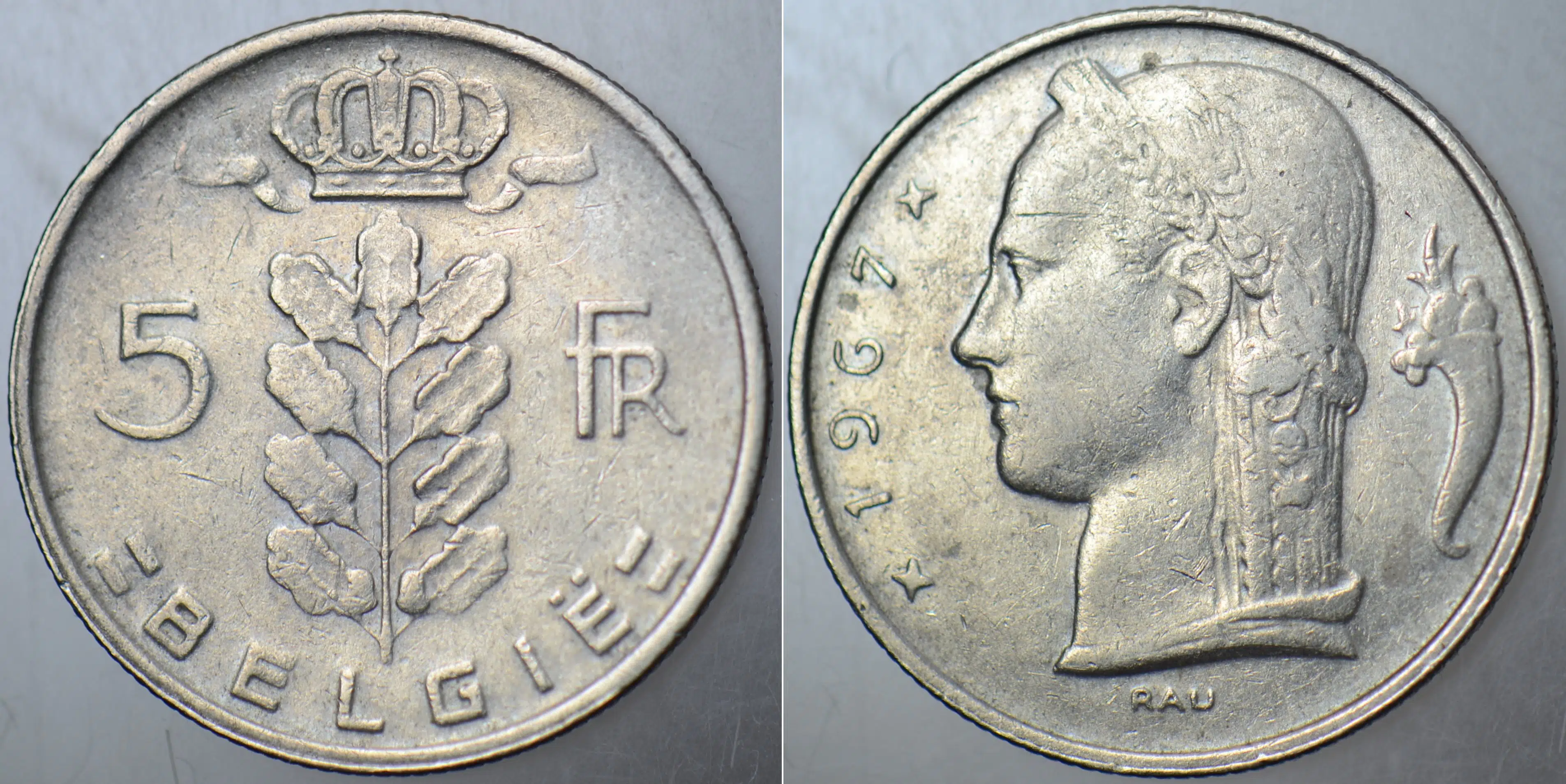 BELÇİKA 5 FRANK 1967 BELGIE.