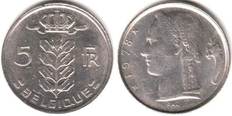 BELÇİKA 5 FRANK 1978 BELGIQUE ÇİLALTI(-) KONDİSYON.
