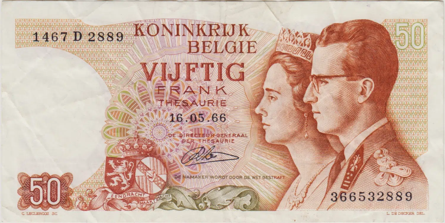 BELÇİKA 50 FRANK 1966 ÇOK ÇOK TEMİZ.