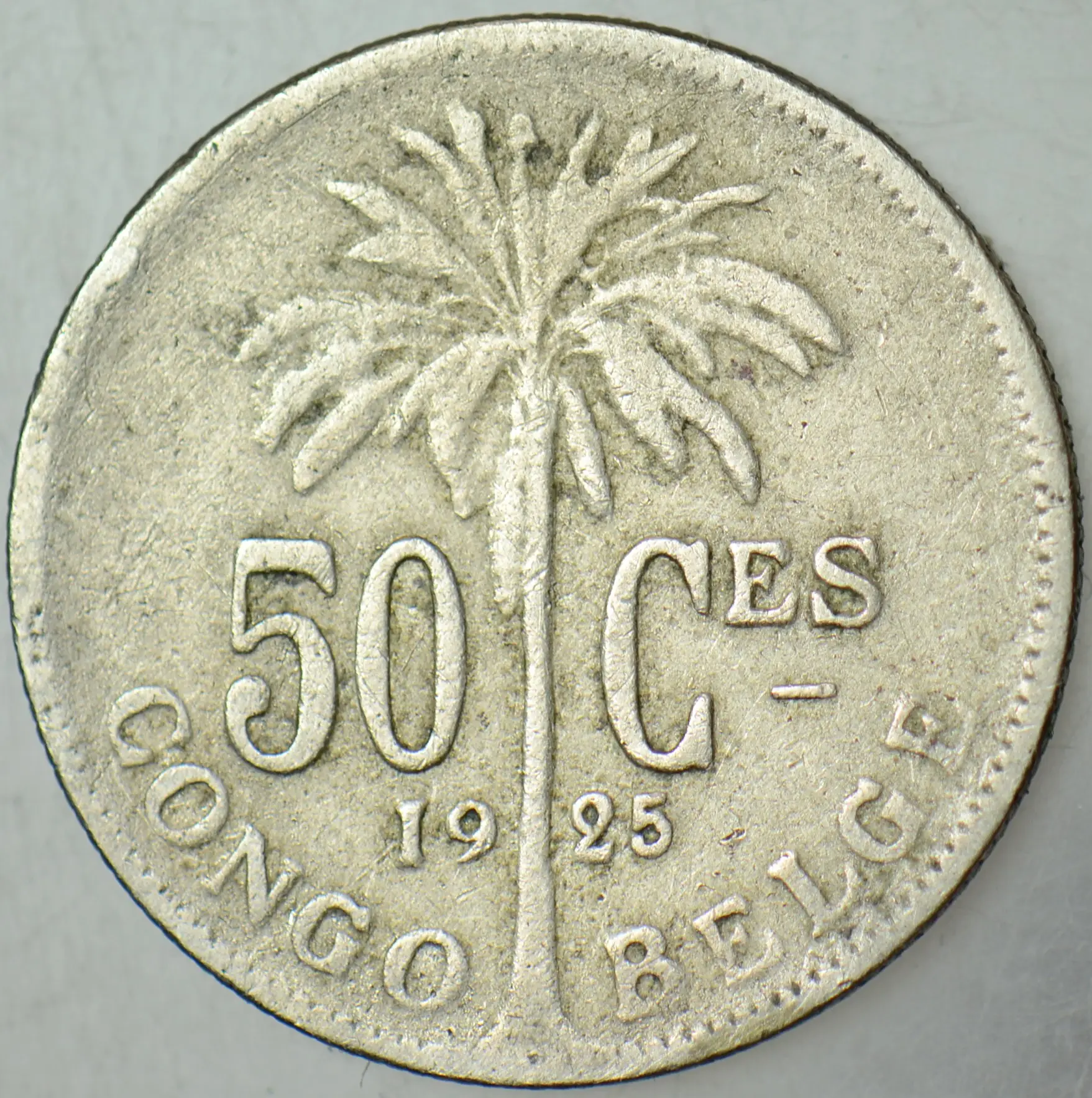 BELÇİKA KONGOSU 50 CENTİMES 1925.