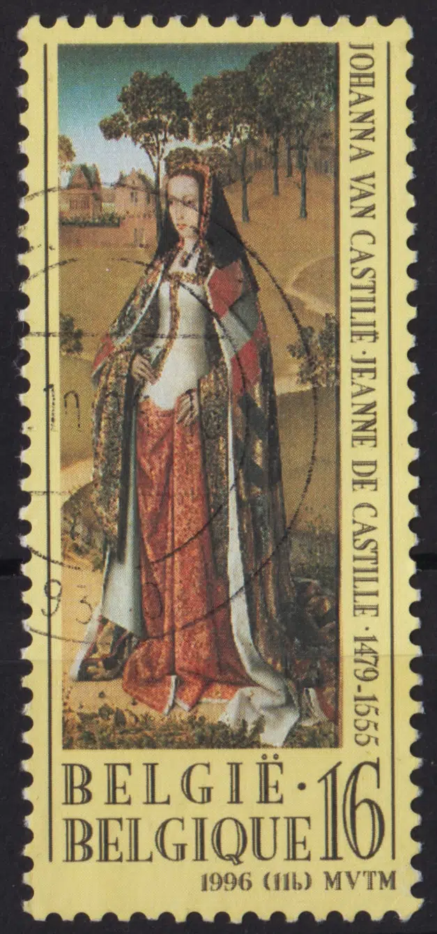 BELÇİKA PUL - KASTİLYALI JOHANNA. DAMGALI.