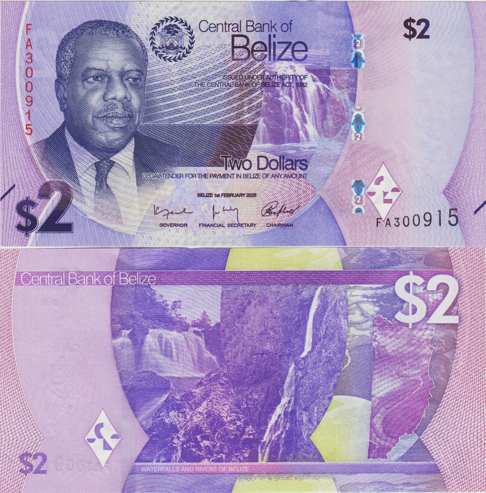 BELİZE 2 DOLAR 2025 YENİ TİP. ÇİL KONDİSYON.