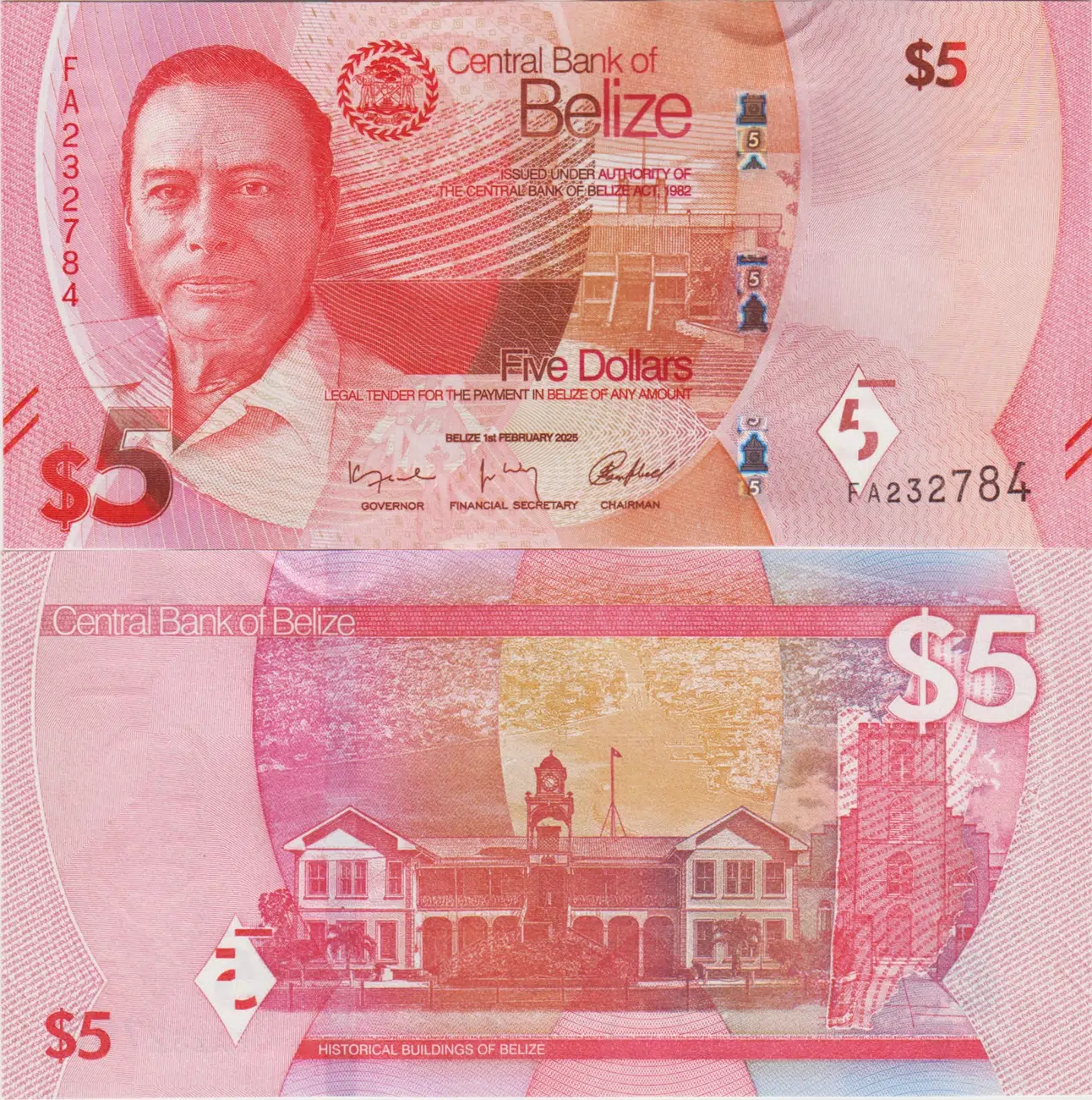 BELİZE 5 DOLAR 2025 ÇİL.