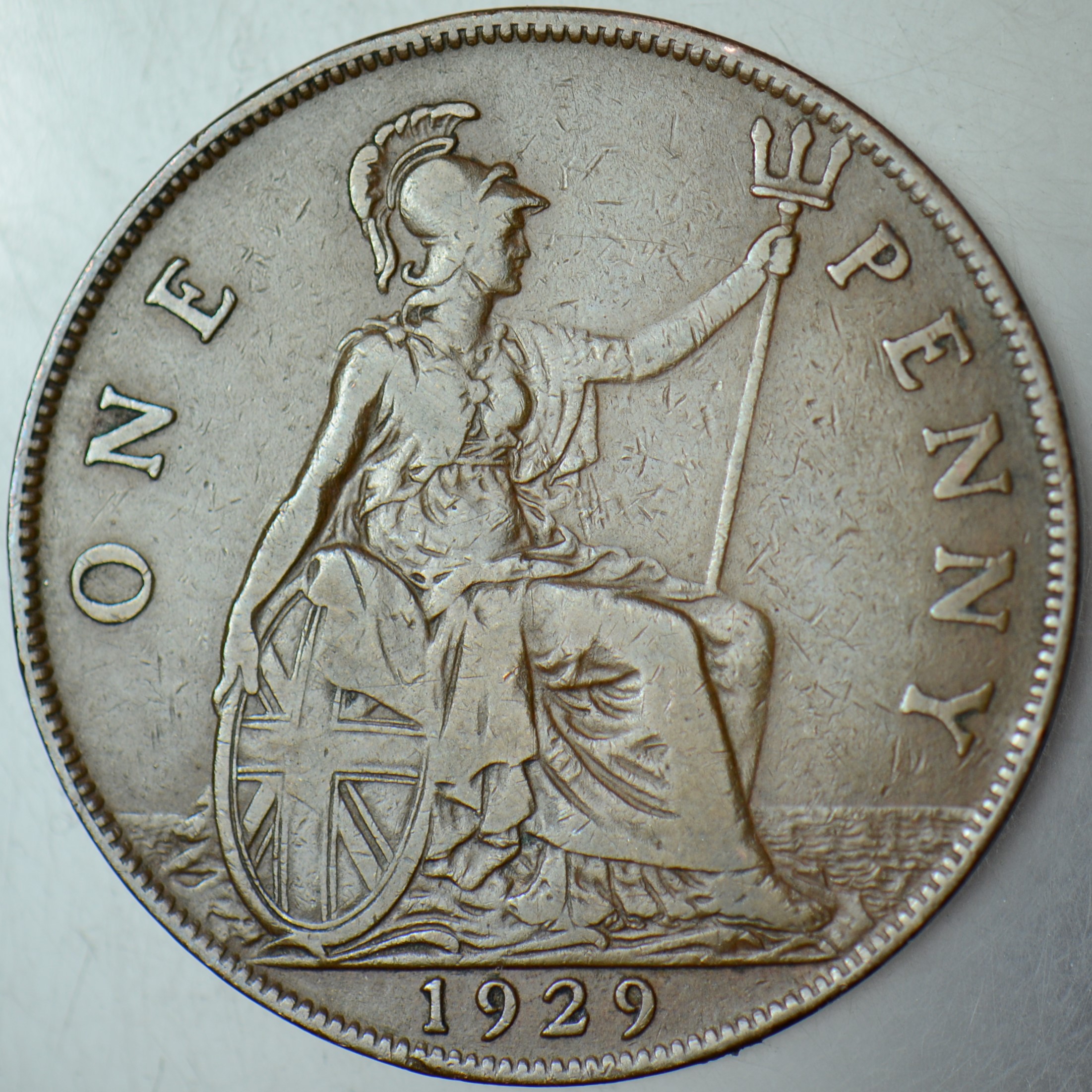 BİRLEŞİK KRALLIK 1 PENNY 1929 KRAL 5. GEORGE DÖNEMİ. 31 mm İNGİLTERE.