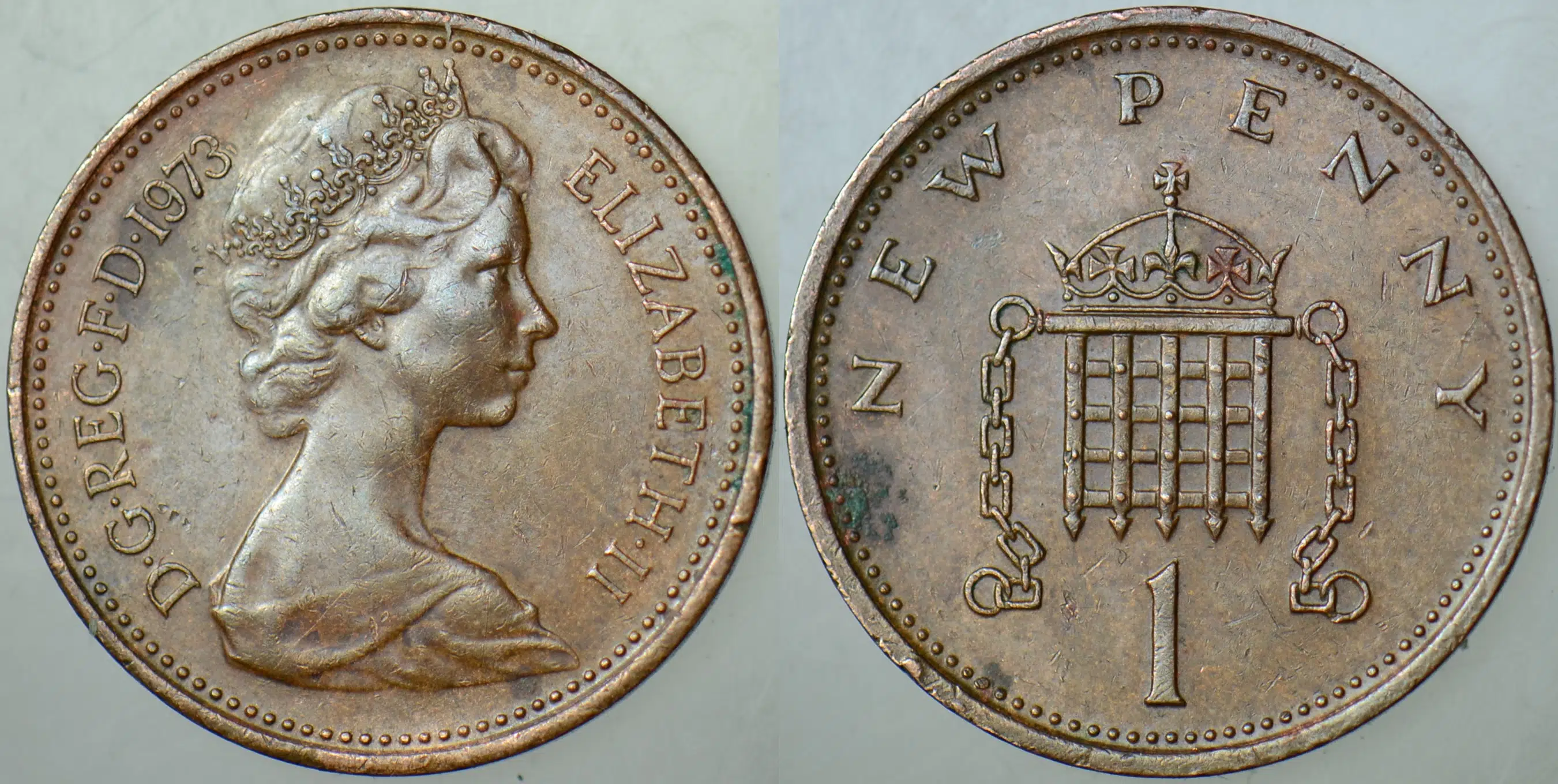 BİRLEŞİK KRALLIK 1 PENNY 1973 KRALİÇE II. ELİZABETH 20.3 mm. İNGİLTERE.