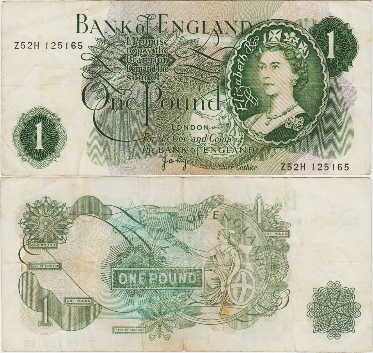 BİRLEŞİK KRALLIK 1 POUND 1970-1978 pick 374g Z52H REPLACEMENT. KRALİÇE II. ELİZABETH. ÇOK ÇOK TEMİZ(-)