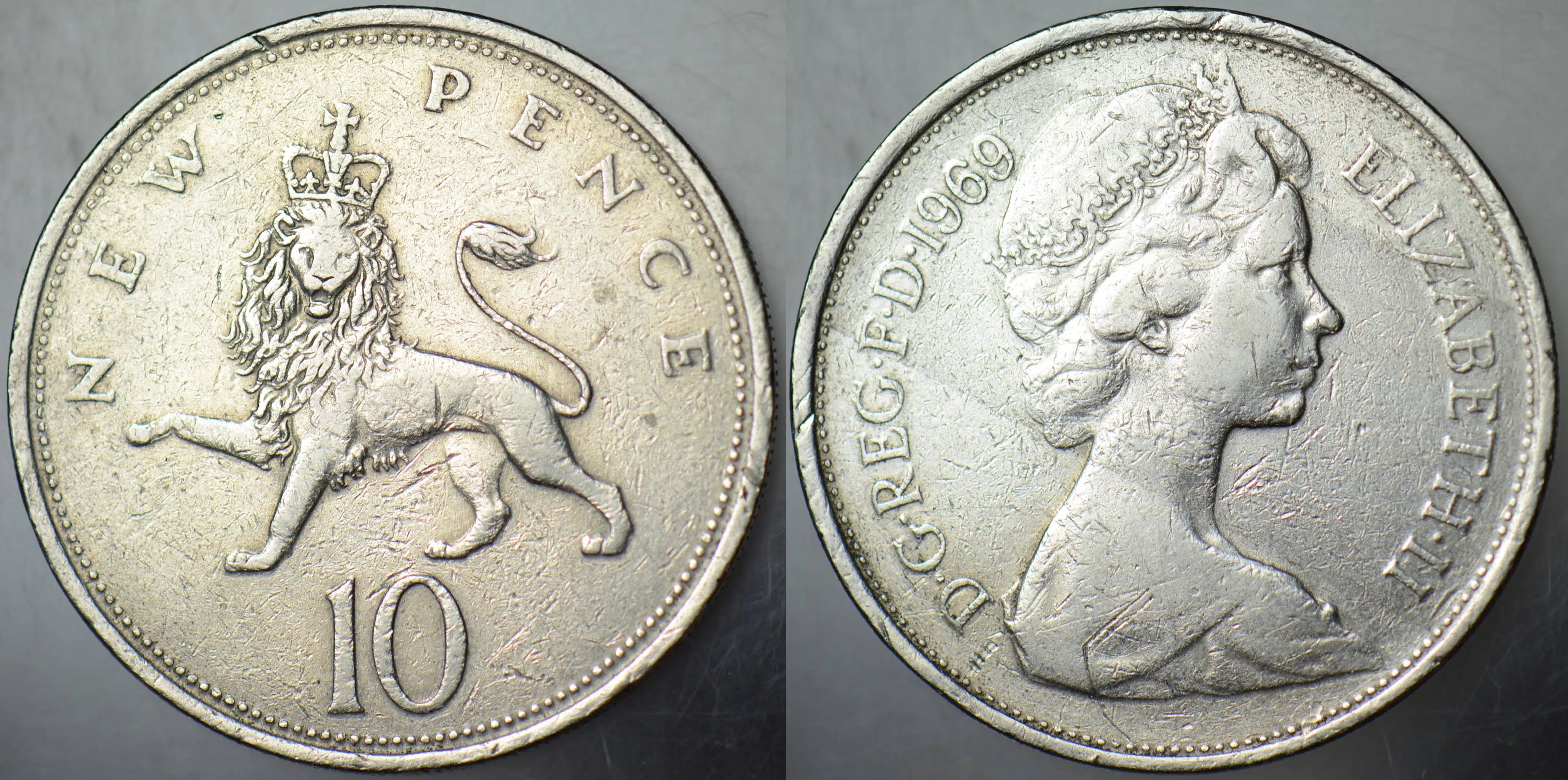 BİRLEŞİK KRALLIK 10 PENCE 1969 KRALİÇE II. ELİZABETH.