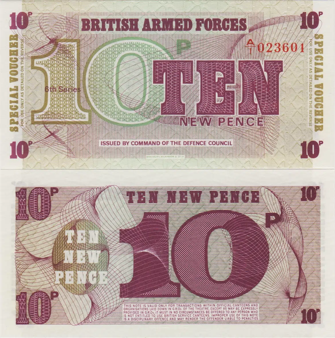 BİRLEŞİK KRALLIK 10 PENCE 1972 İNGİLTERE. SİLAHLI KUVVETLER KULLANIMI İÇİN. ÇİL.