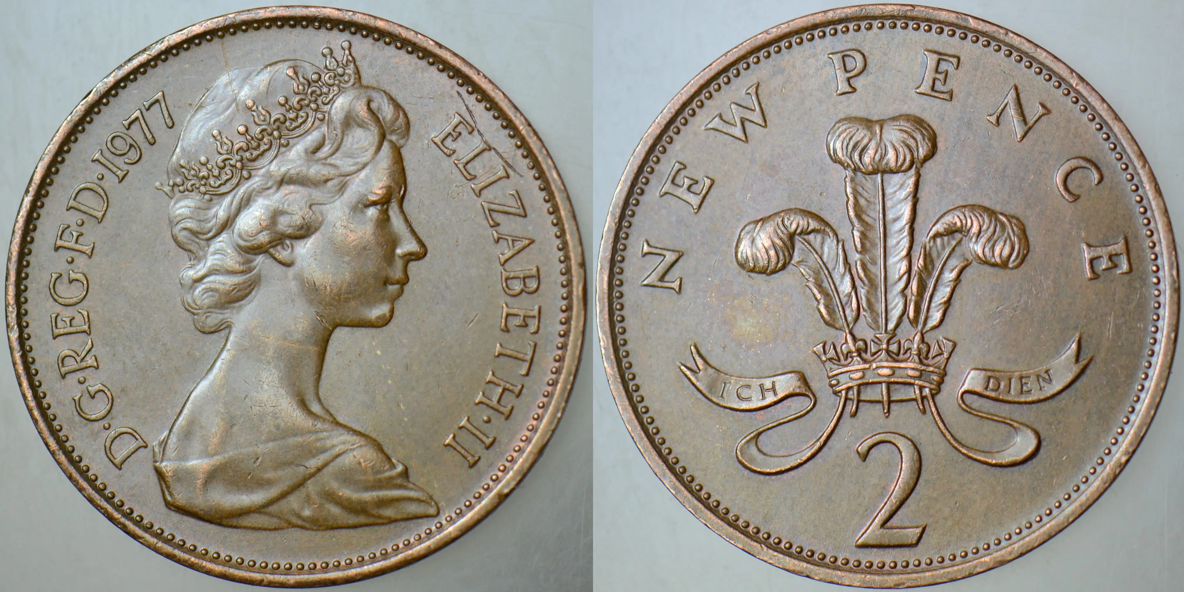 BİRLEŞİK KRALLIK 2 PENCE 1977 KRALİÇE II. ELİZABETH 25,9 mm. İNGİLTERE
