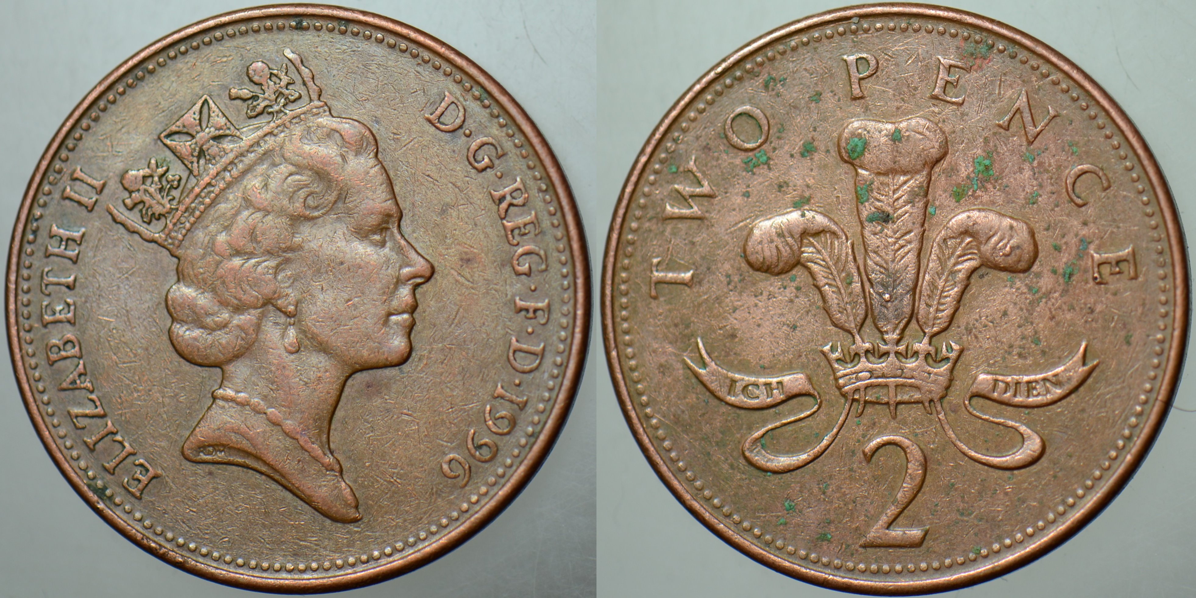 BİRLEŞİK KRALLIK 2 PENCE 1996 KRALİÇE II. ELİZABETH. 25,9 mm İNGİLTERE.