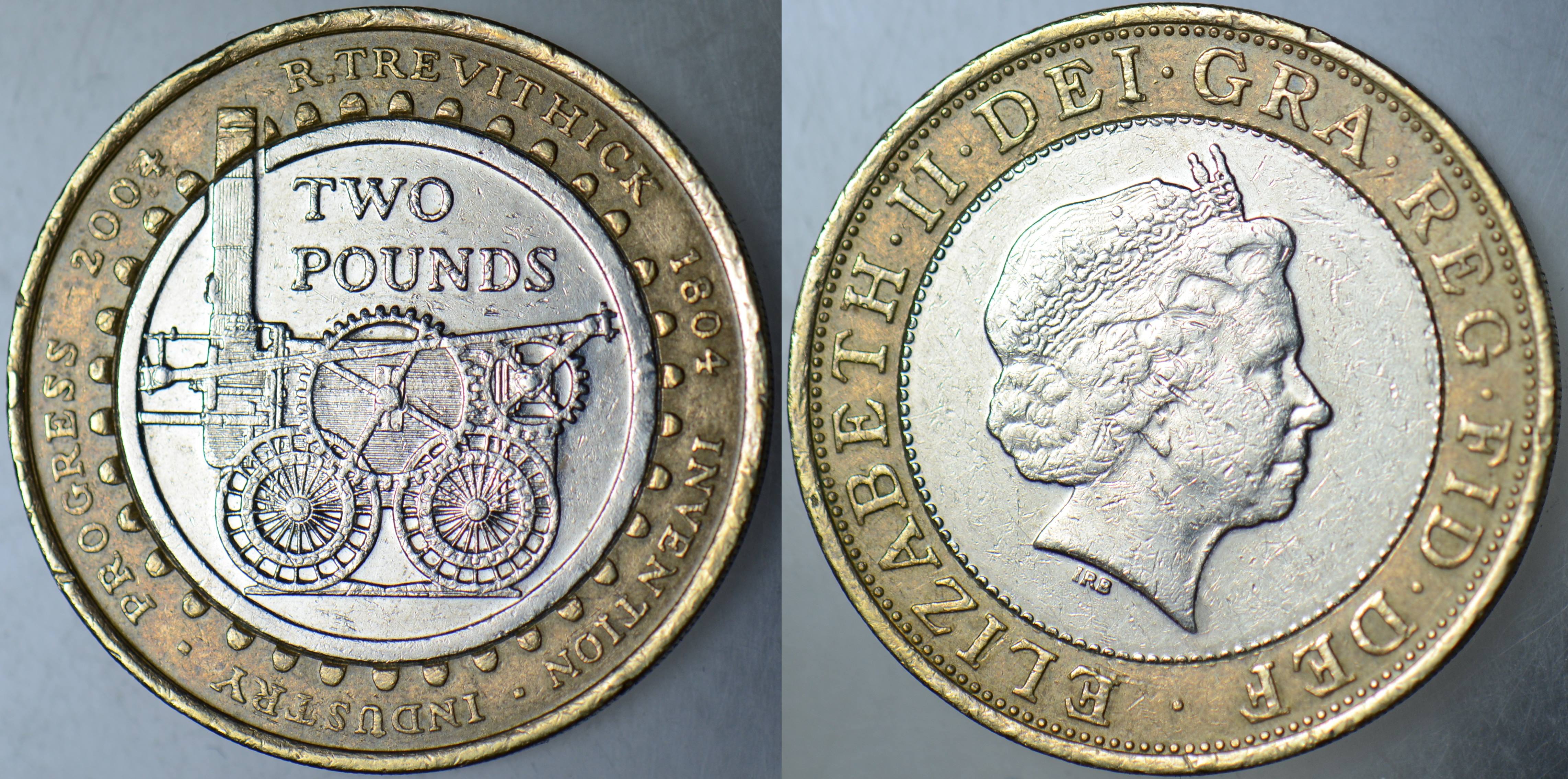 BİRLEŞİK KRALLIK 2 POUND 2004 SİRKÜLASYON HATIRA BUHARLI LOKOMOTİF 200. YIL II. ELİZABETH. İNGİLTERE