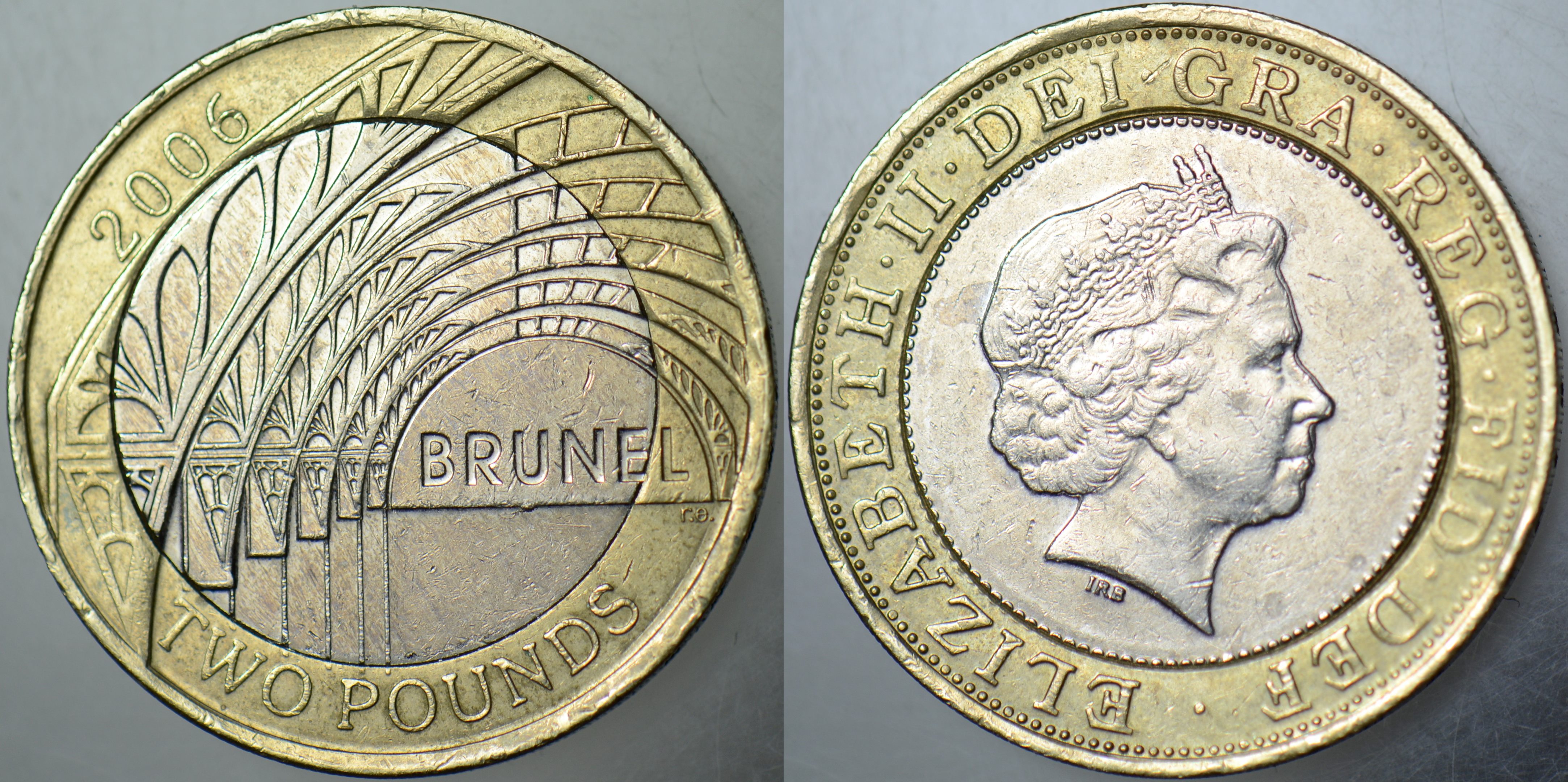 BİRLEŞİK KRALLIK 2 POUND 2006 SİRKÜLASYON HATIRA km 1061. İSAMBARD K. BRUNEL. İNGİLTERE