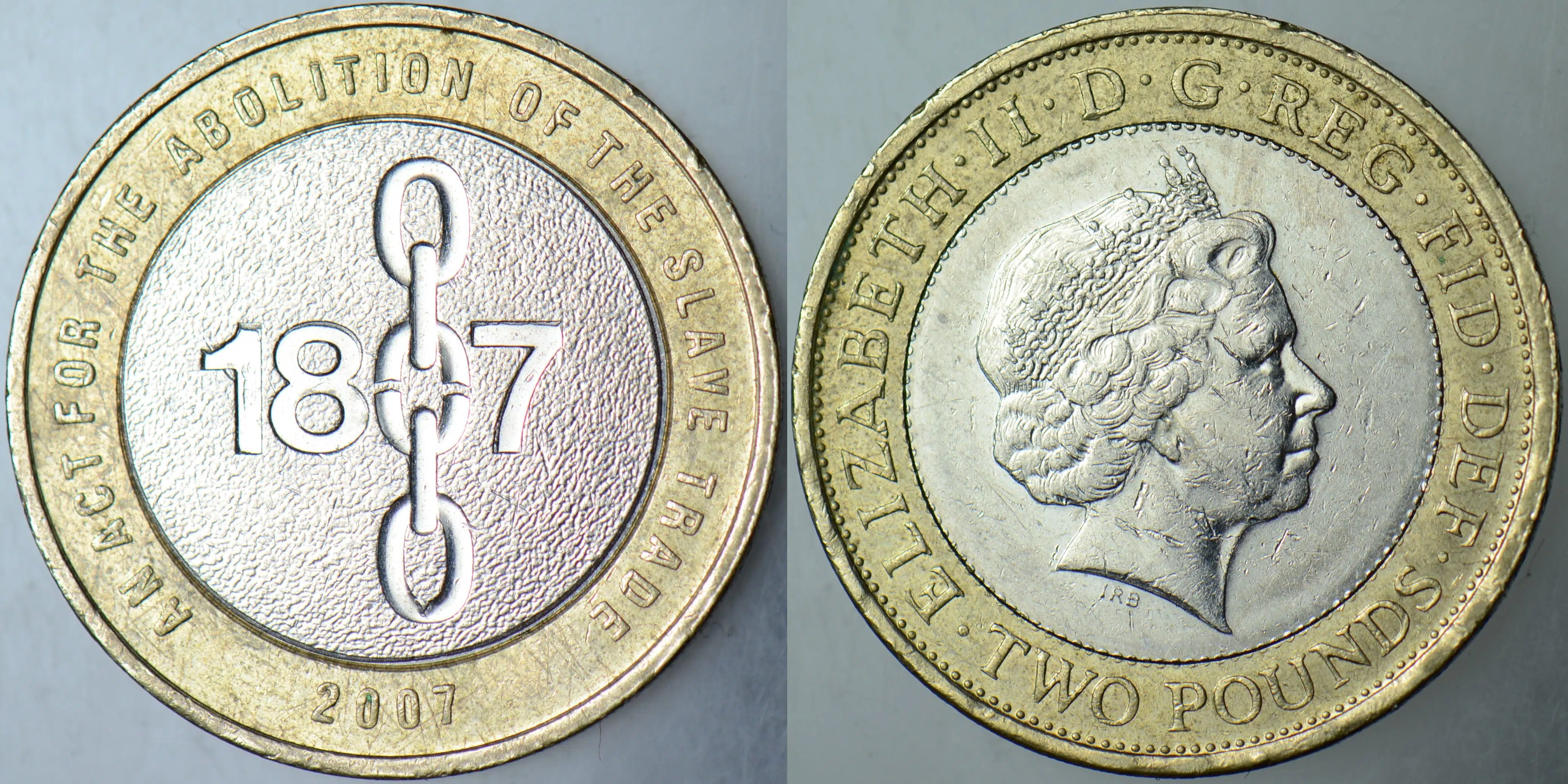 BİRLEŞİK KRALLIK 2 POUND 2007 HATIRA-KÖLE TİCARETİNİN YASAKLANMASI 200. YIL. İNGİLTERE
