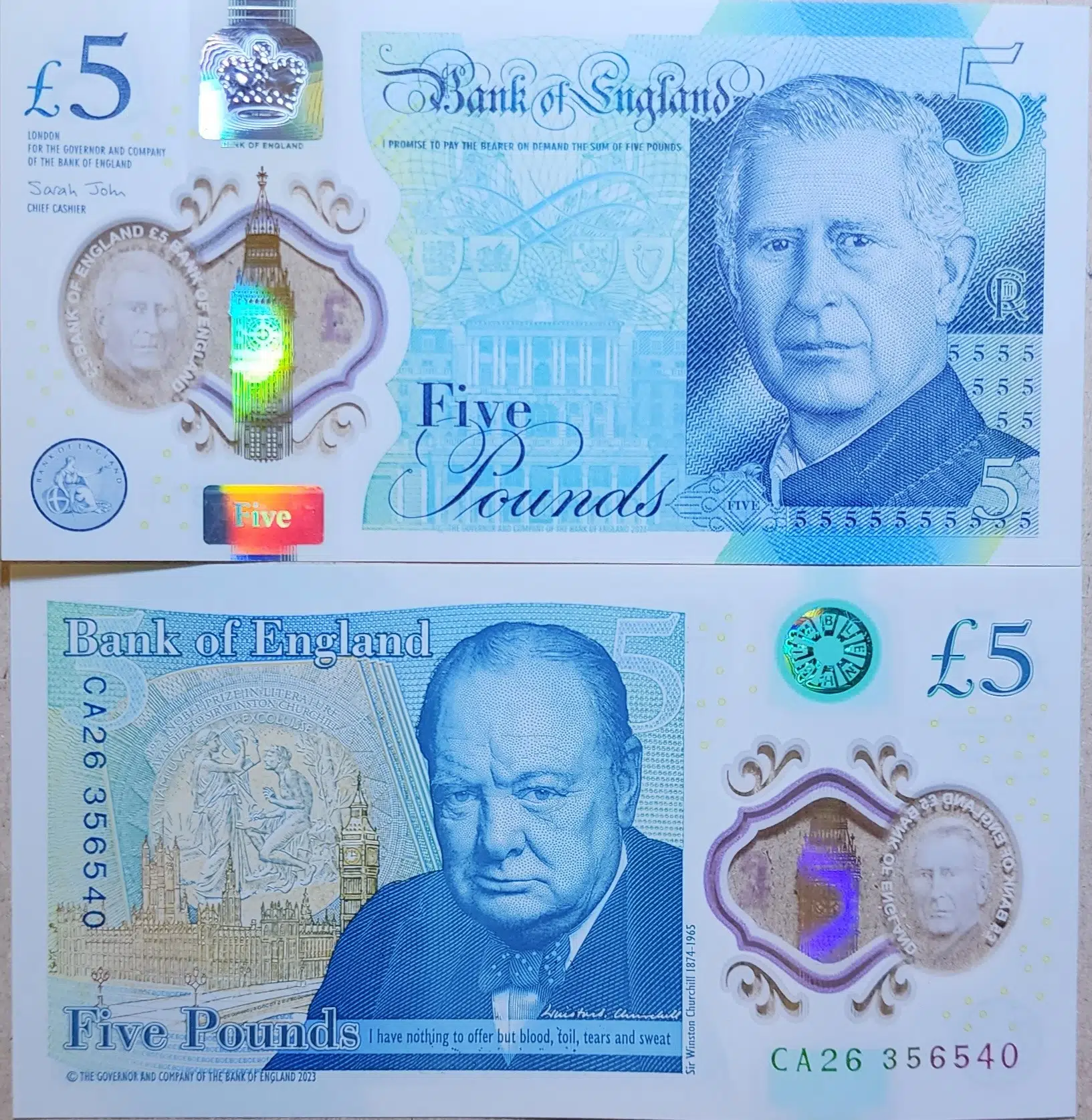 BİRLEŞİK KRALLIK 5 POUND 2024 WINSTON CHURCILL - KRALİÇE II. ELİZABETH - POLİMER. İNGİLTERE. ÇİL.