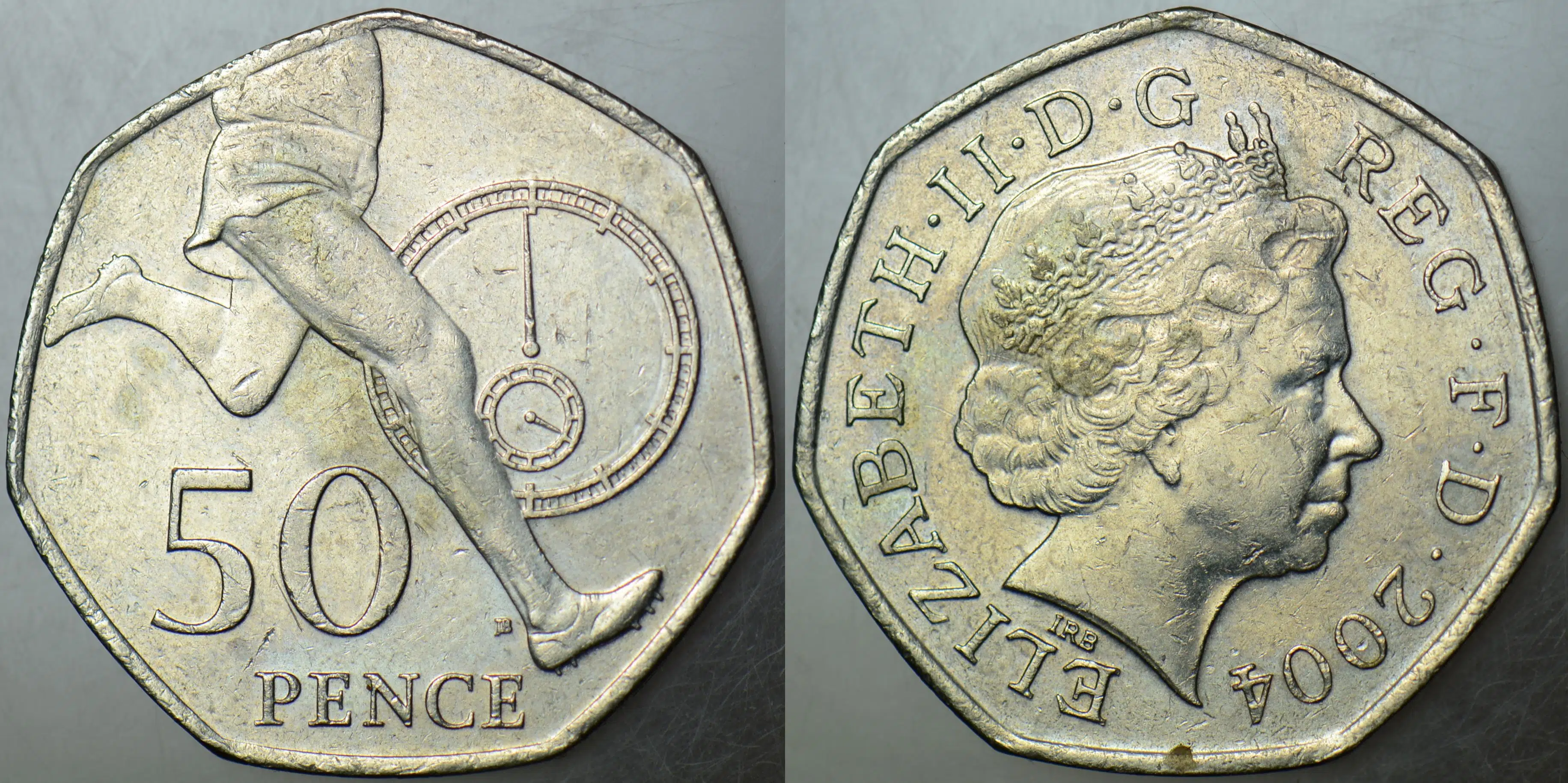 BİRLEŞİK KRALLIK 50 PENCE 2004 SİRKÜLASYON HATIRA-ROGER BANNİSTER-KOŞU.